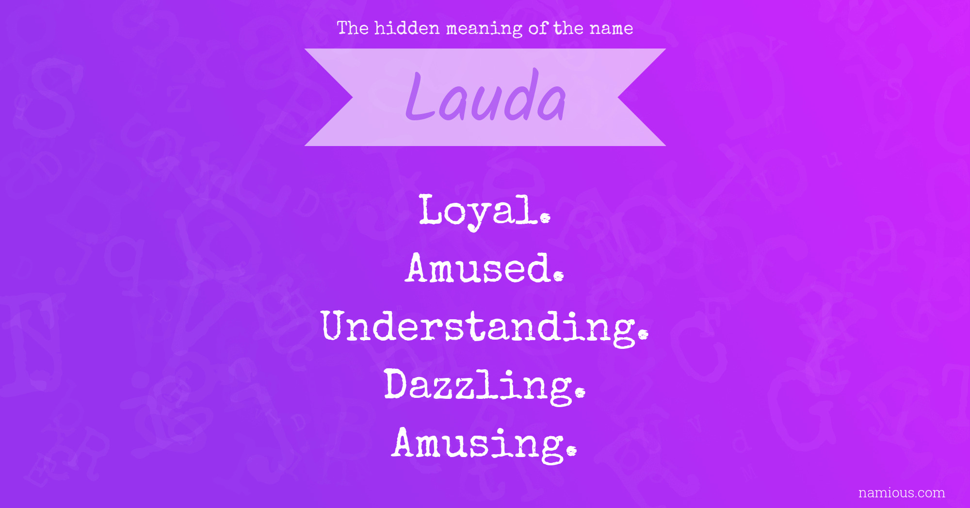 The hidden meaning of the name Lauda