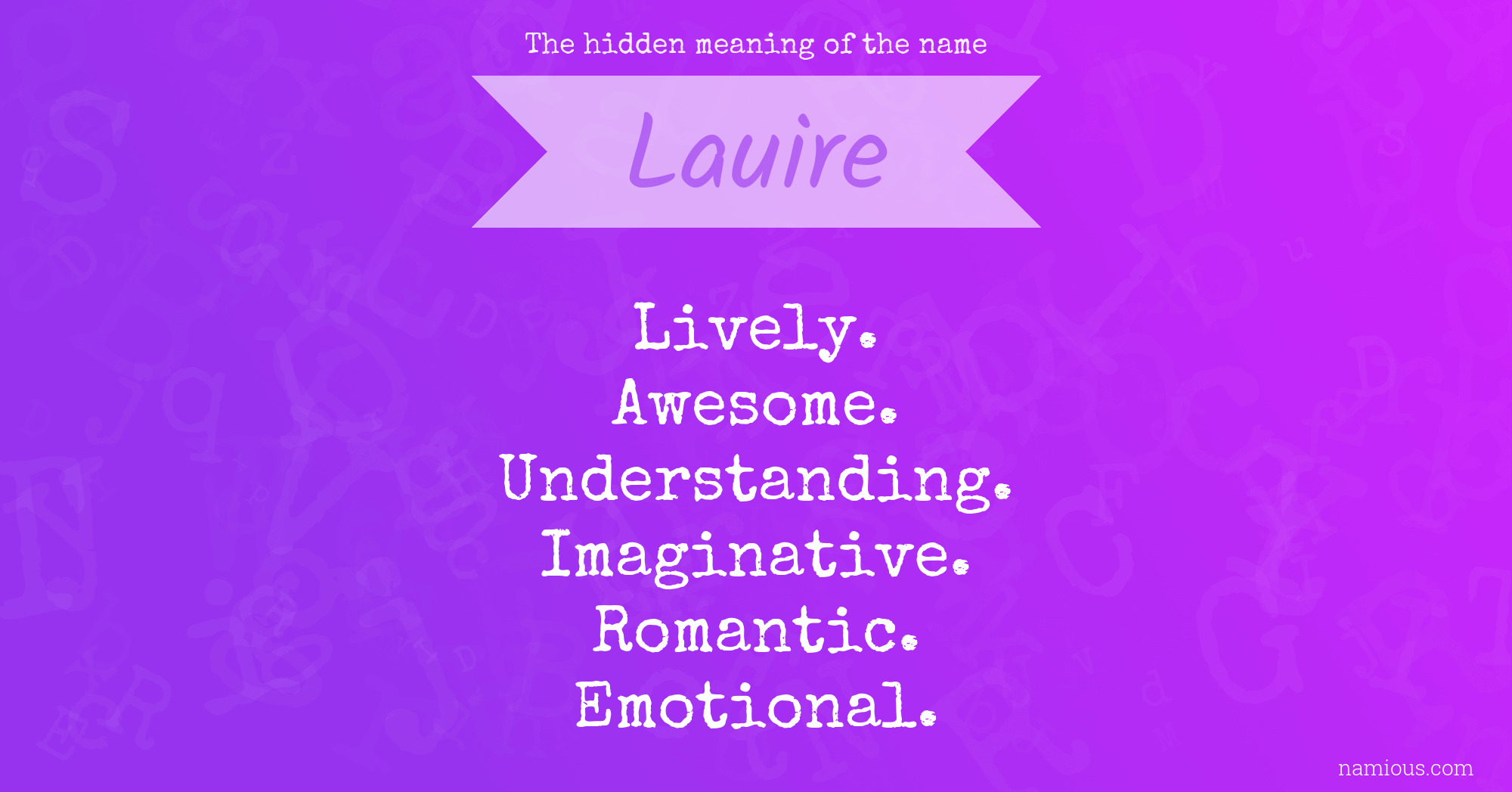 The hidden meaning of the name Lauire