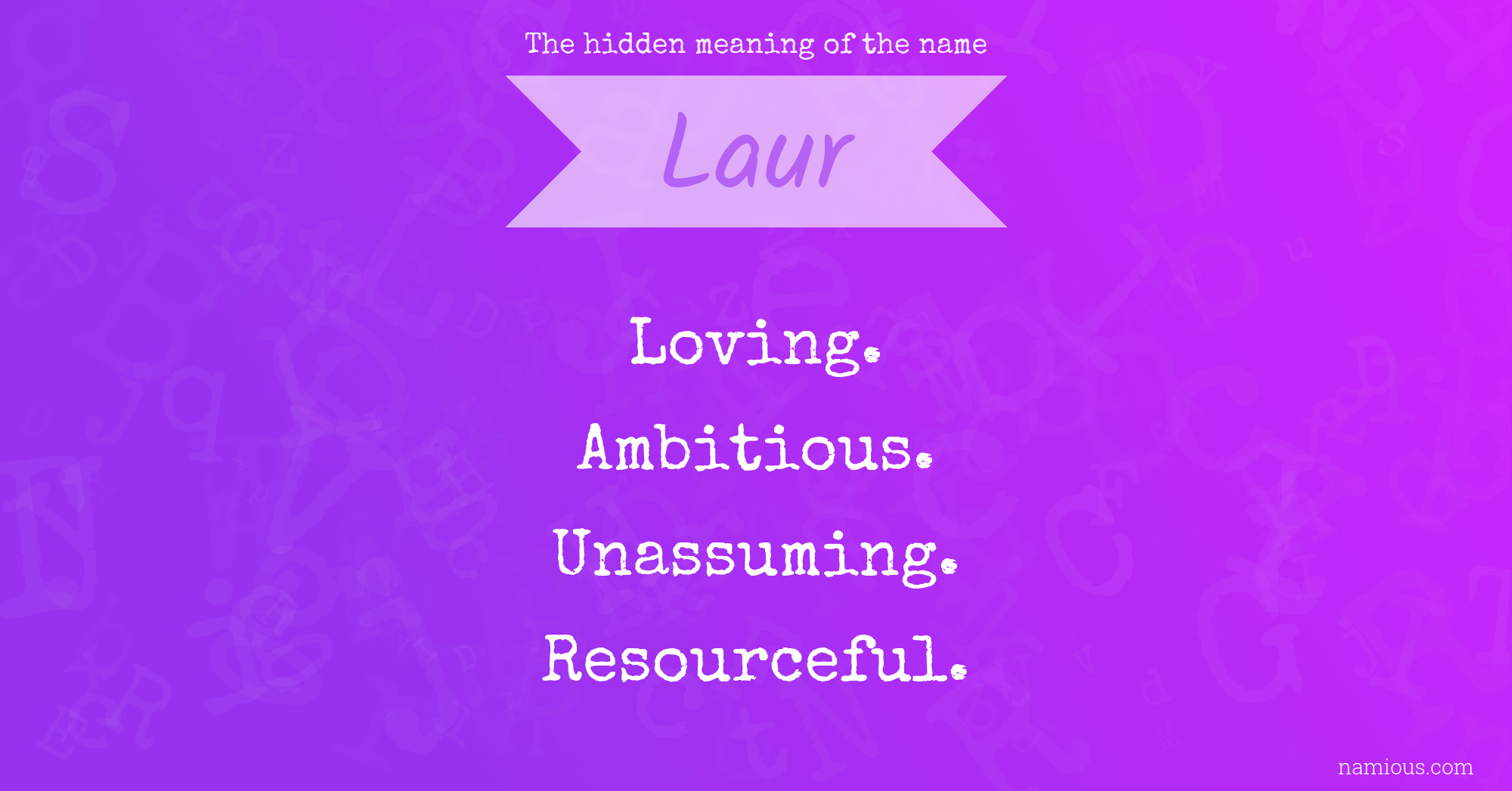 The hidden meaning of the name Laur