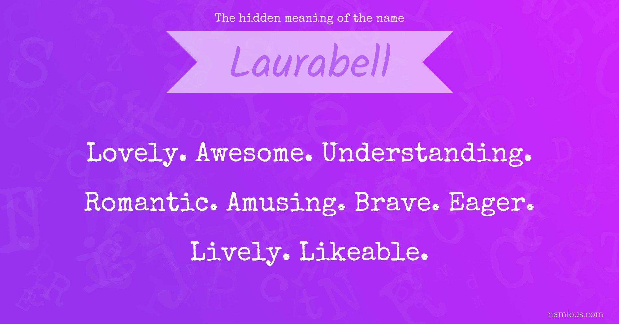 The hidden meaning of the name Laurabell