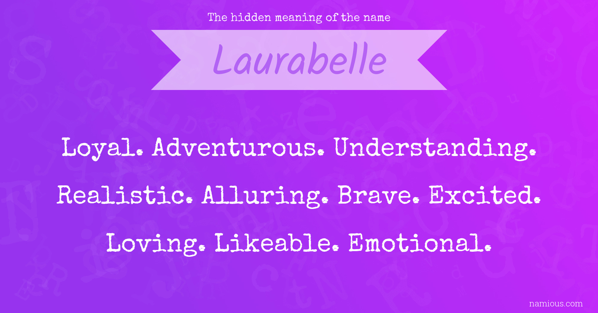 The hidden meaning of the name Laurabelle