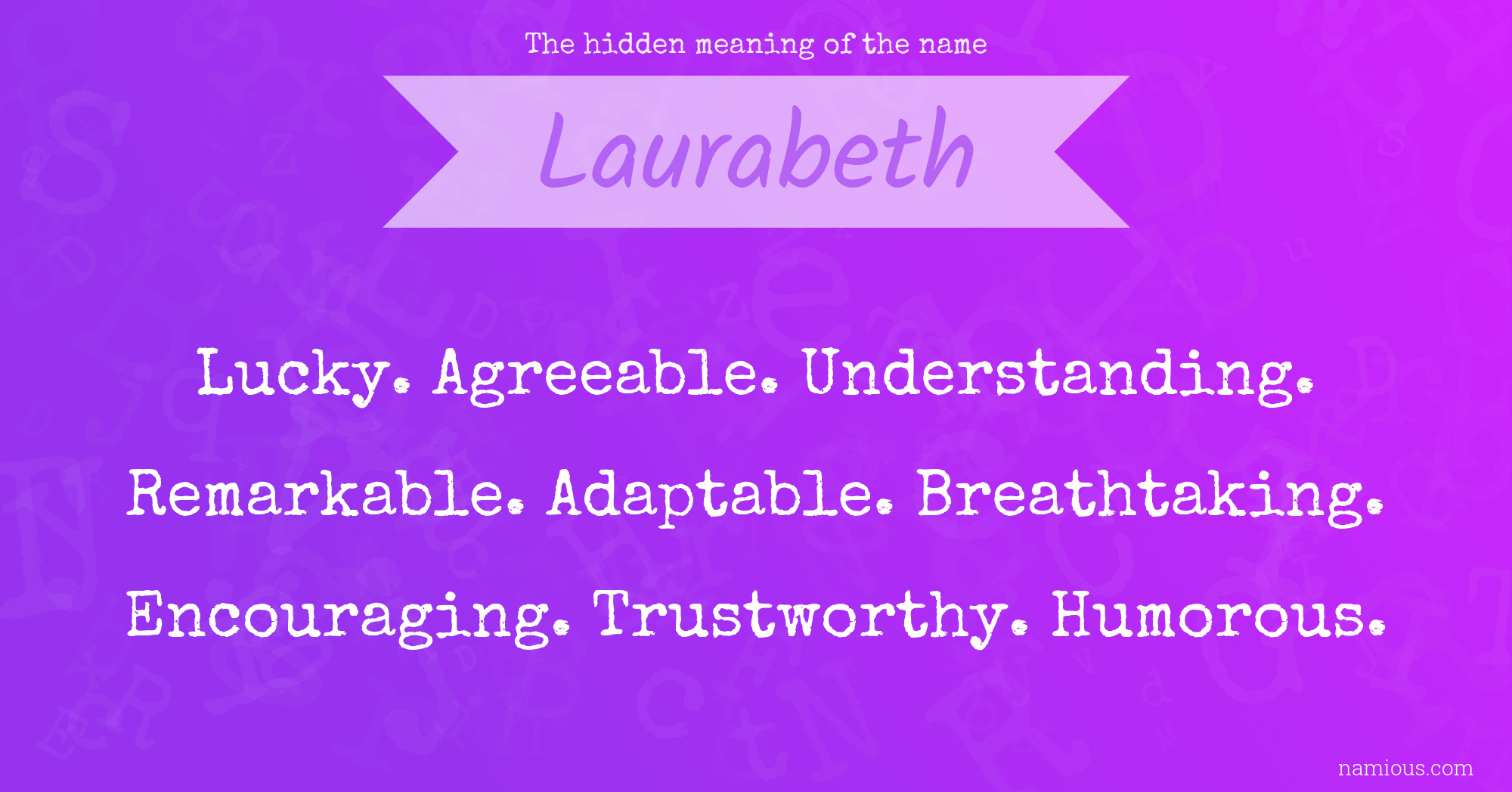 The hidden meaning of the name Laurabeth