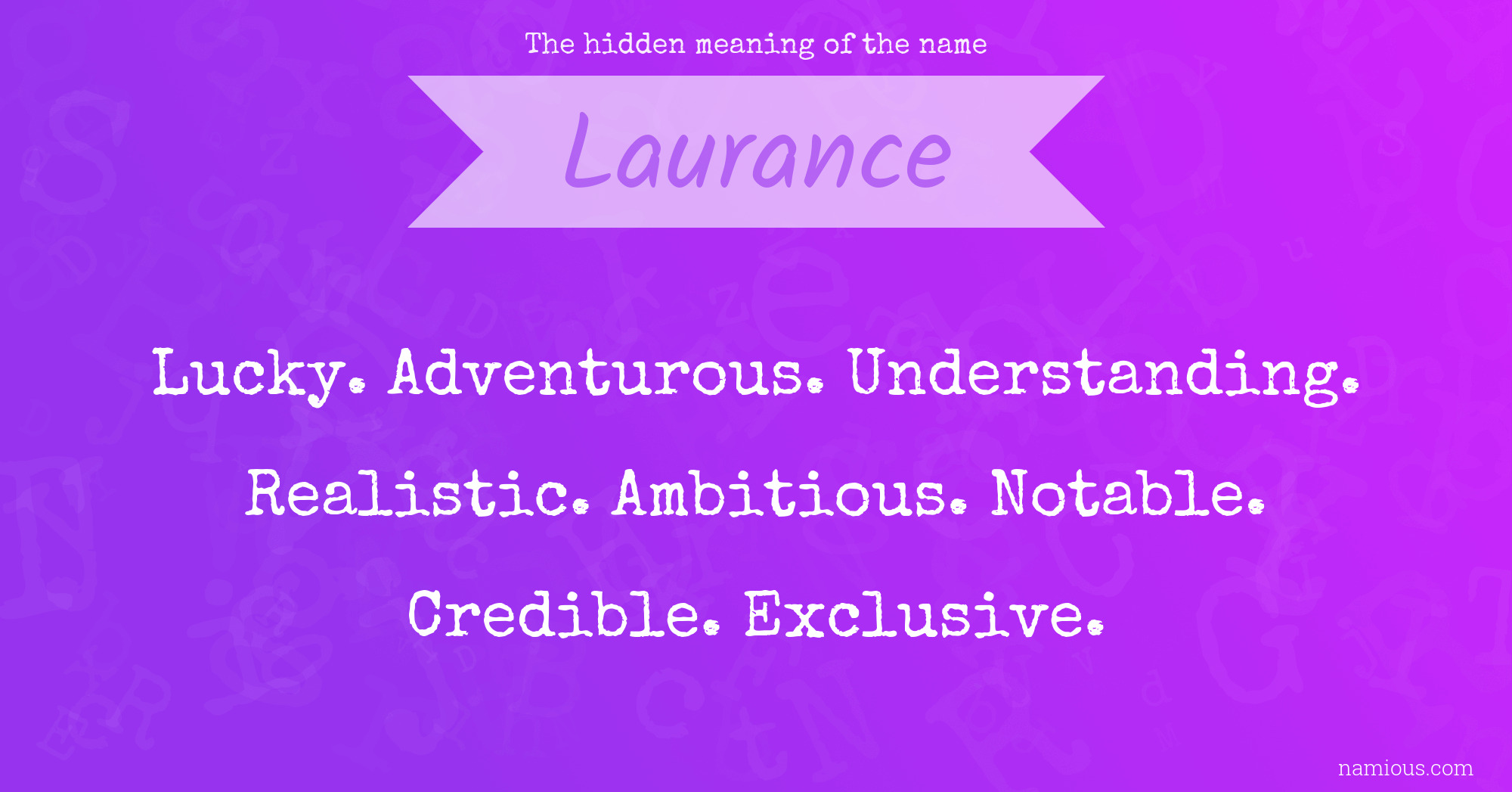 The hidden meaning of the name Laurance