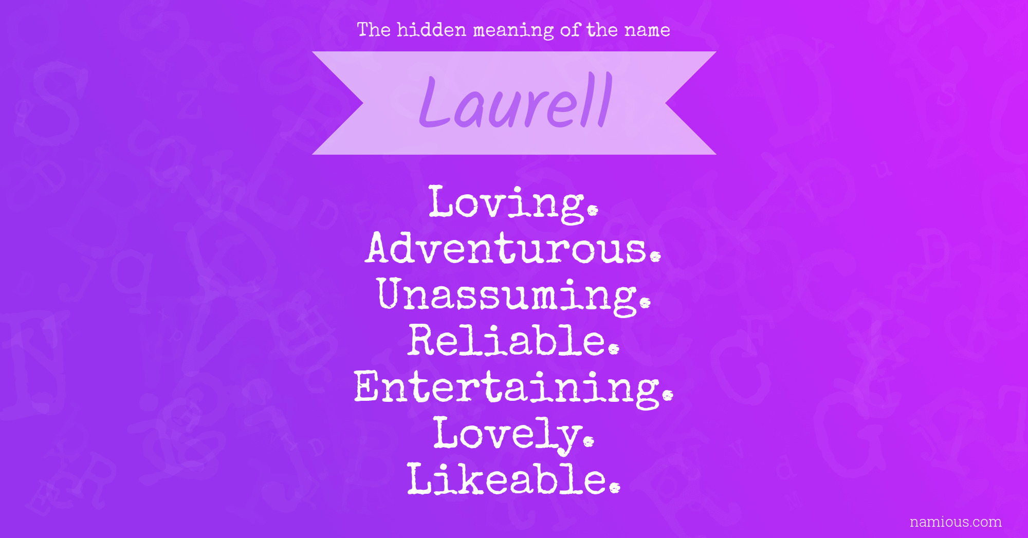 The hidden meaning of the name Laurell