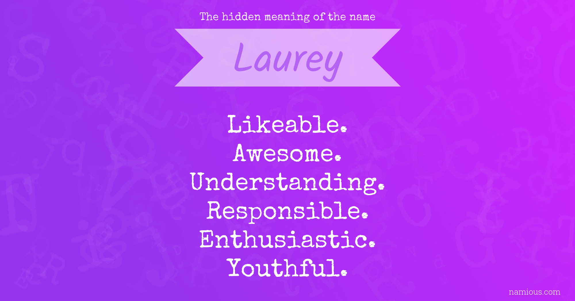 The hidden meaning of the name Laurey