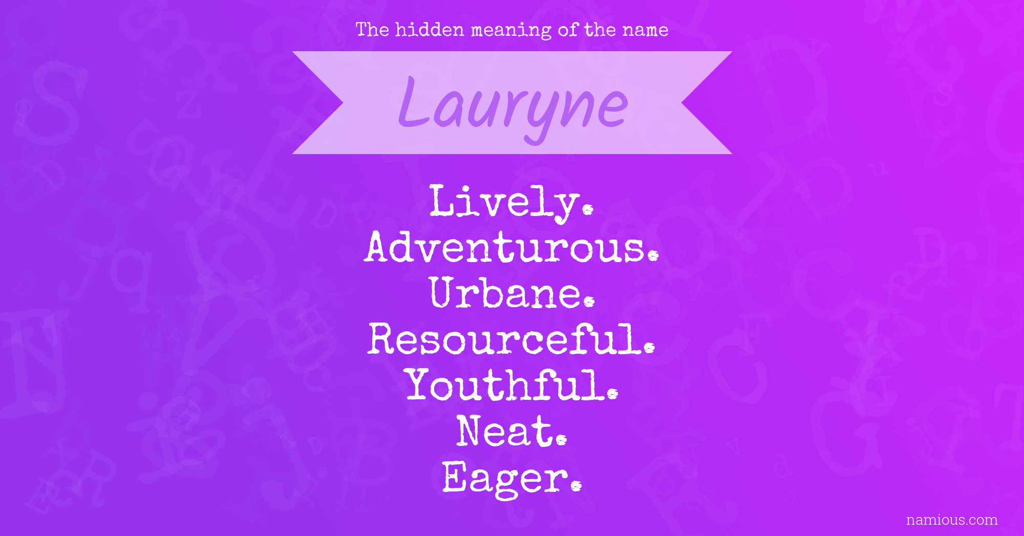 The hidden meaning of the name Lauryne