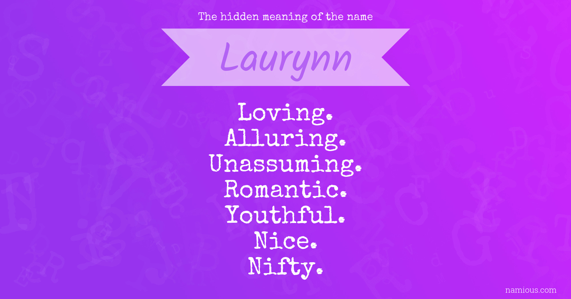 The hidden meaning of the name Laurynn