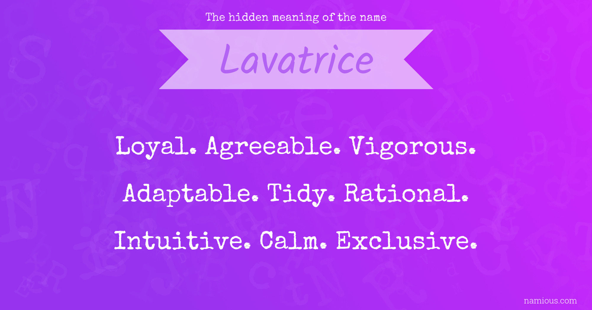 The hidden meaning of the name Lavatrice