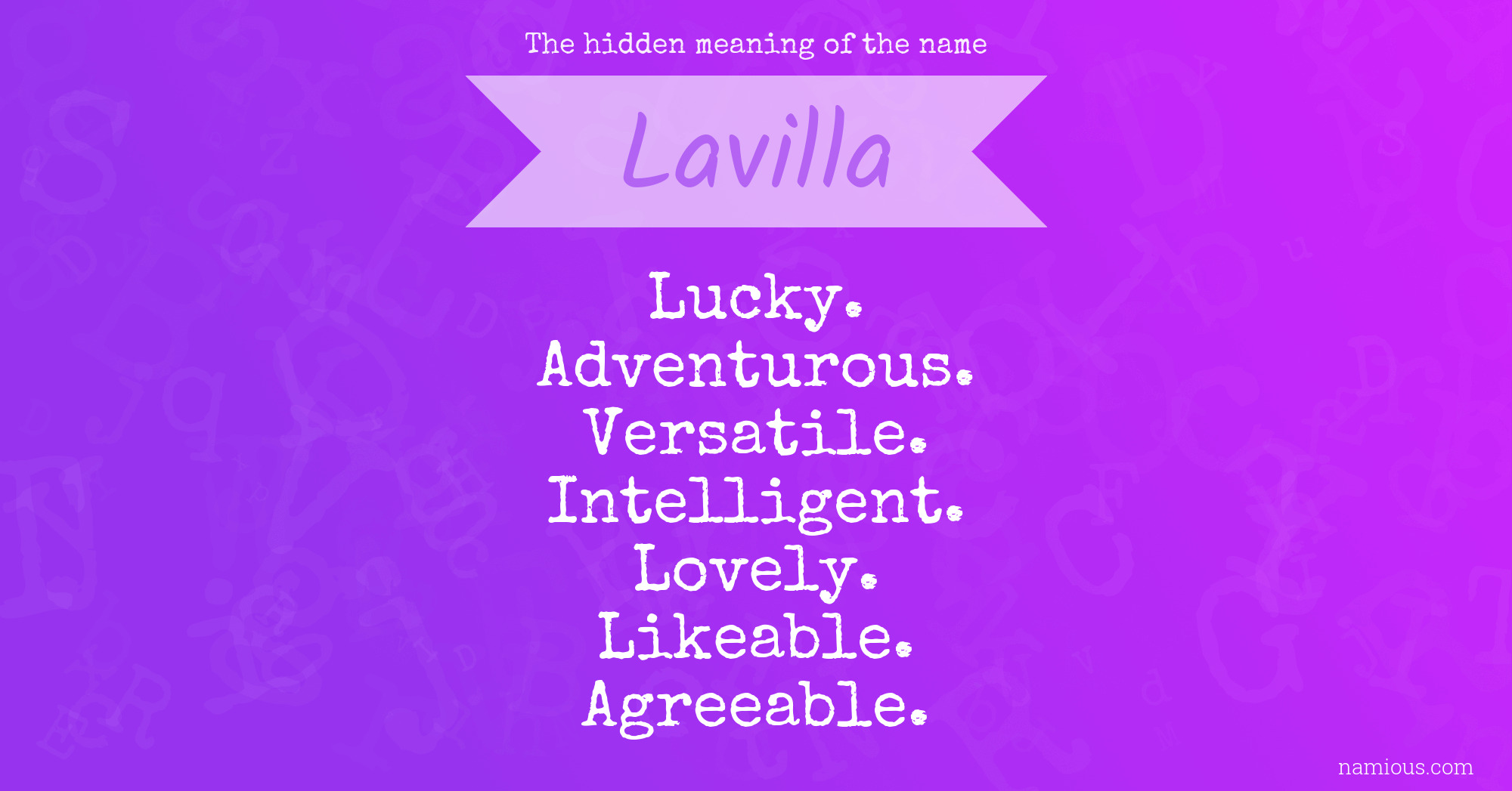 The hidden meaning of the name Lavilla