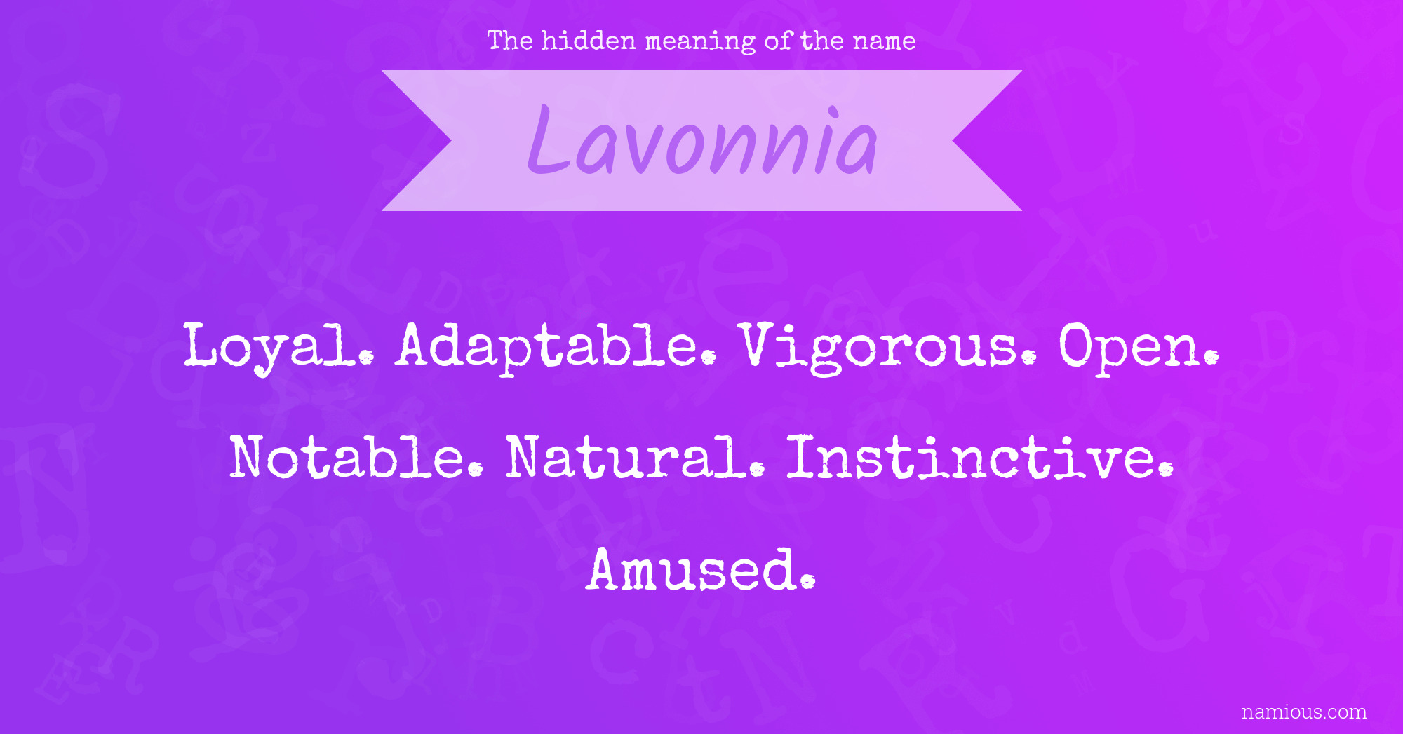 The hidden meaning of the name Lavonnia