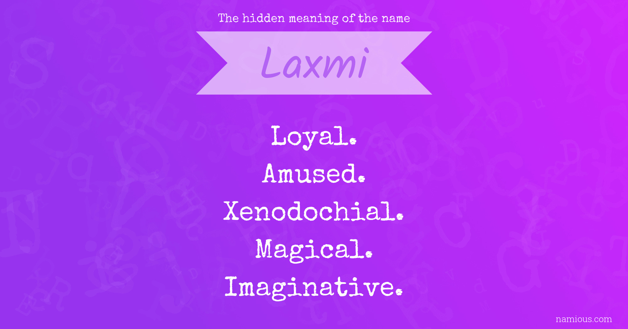 The hidden meaning of the name Laxmi