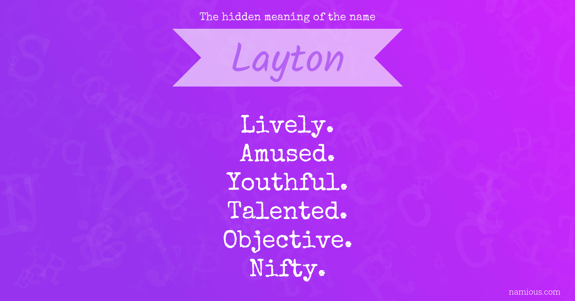 The hidden meaning of the name Layton