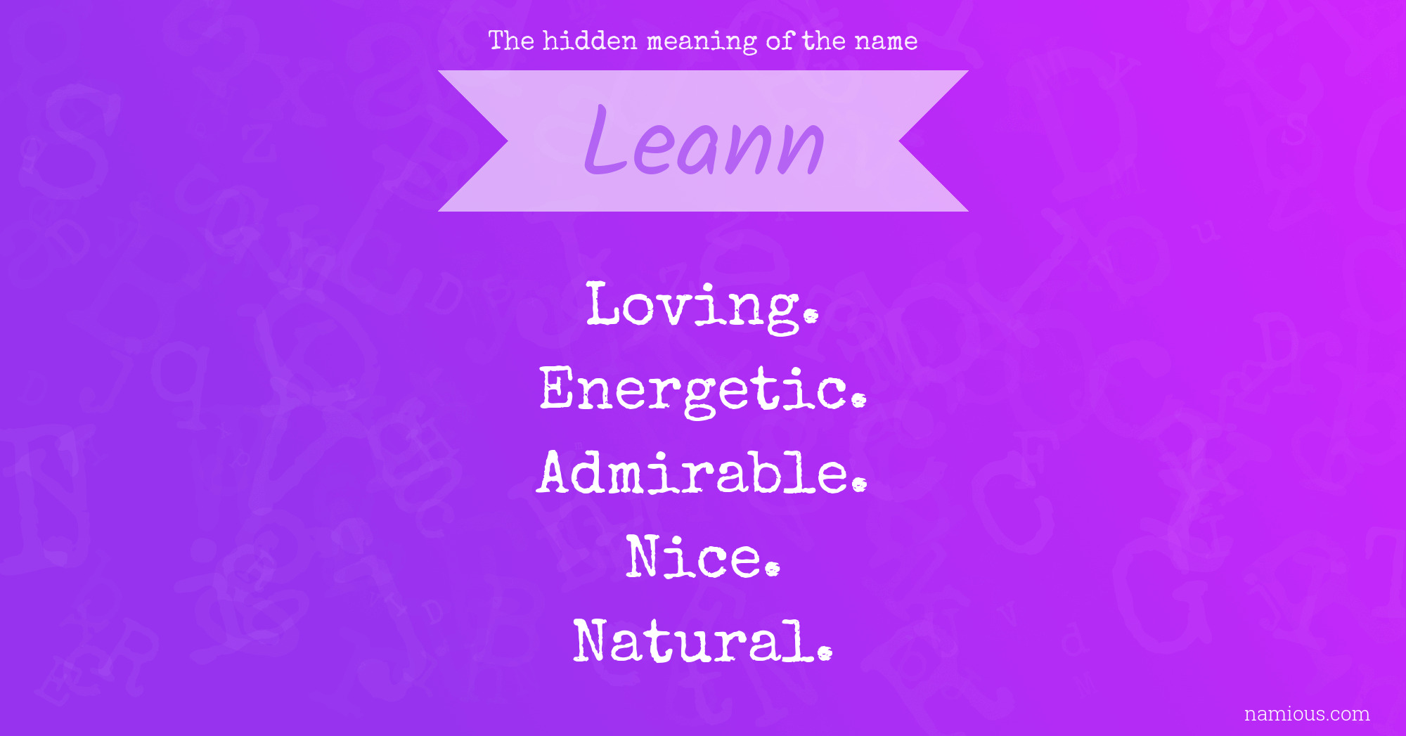 The hidden meaning of the name Leann