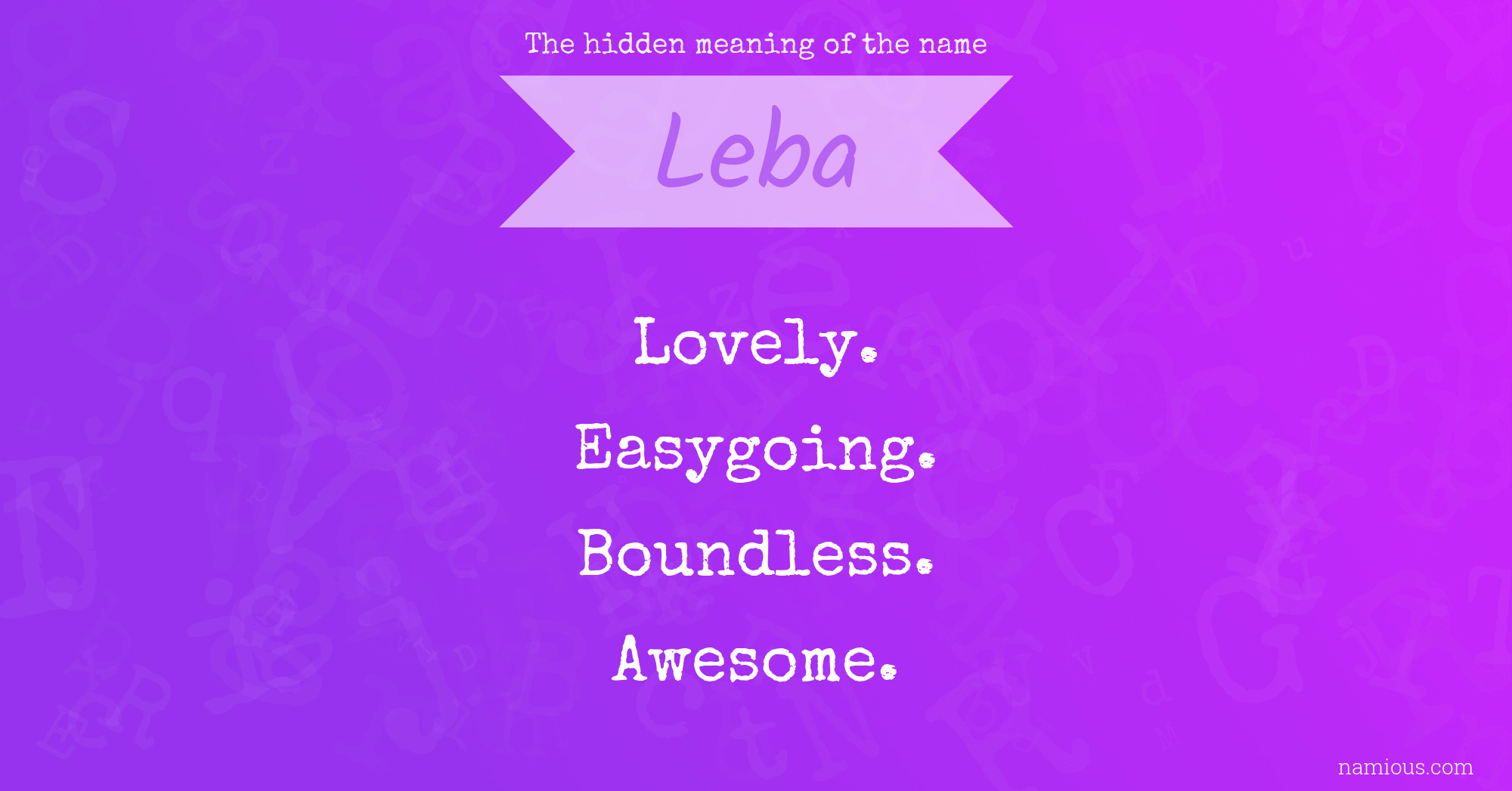 The hidden meaning of the name Leba