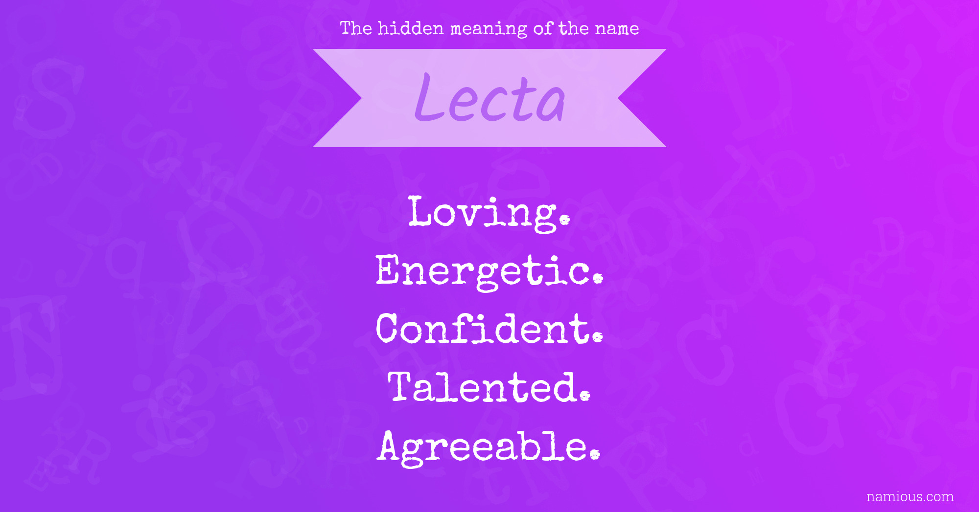 The hidden meaning of the name Lecta