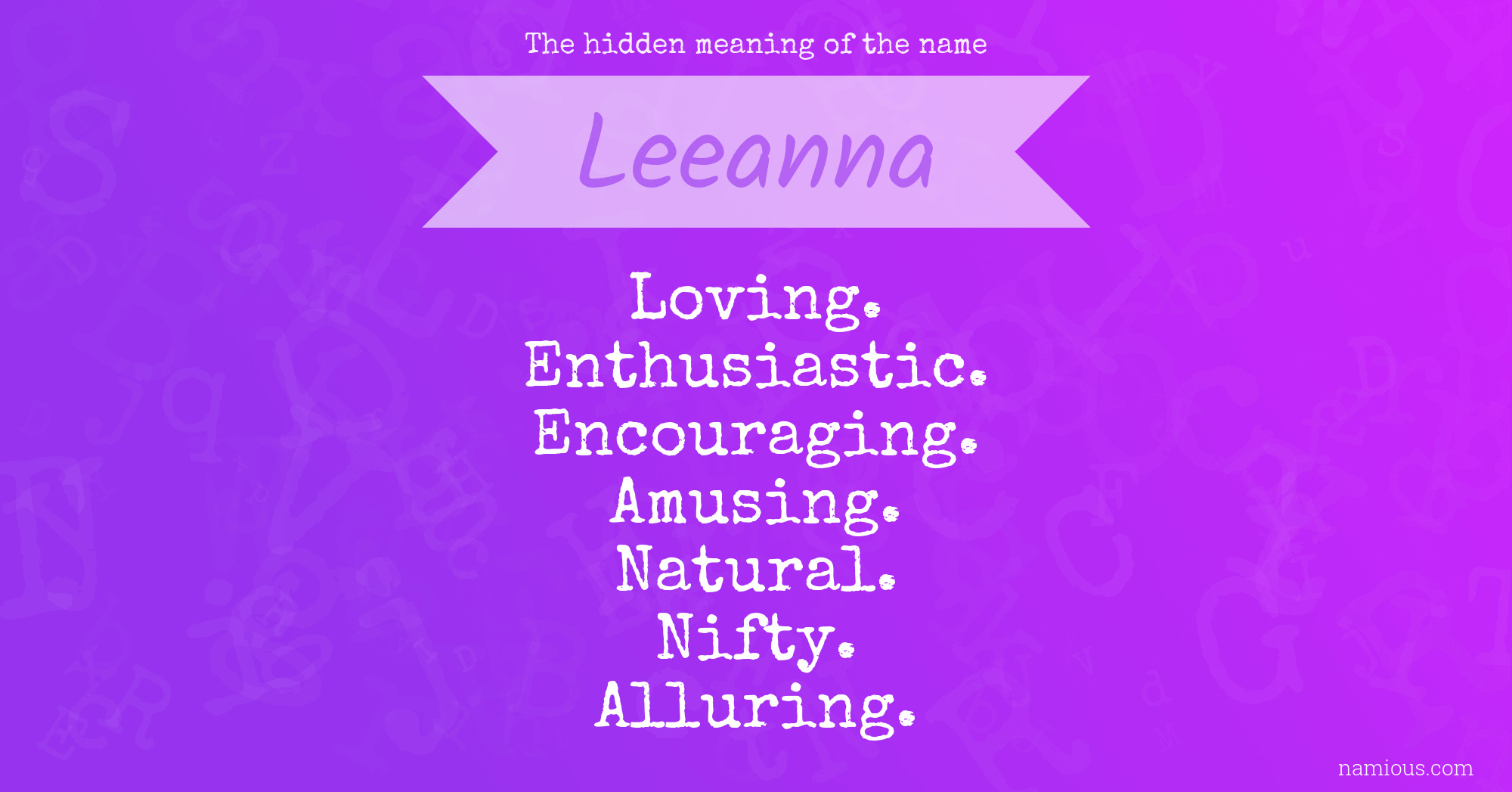 The hidden meaning of the name Leeanna