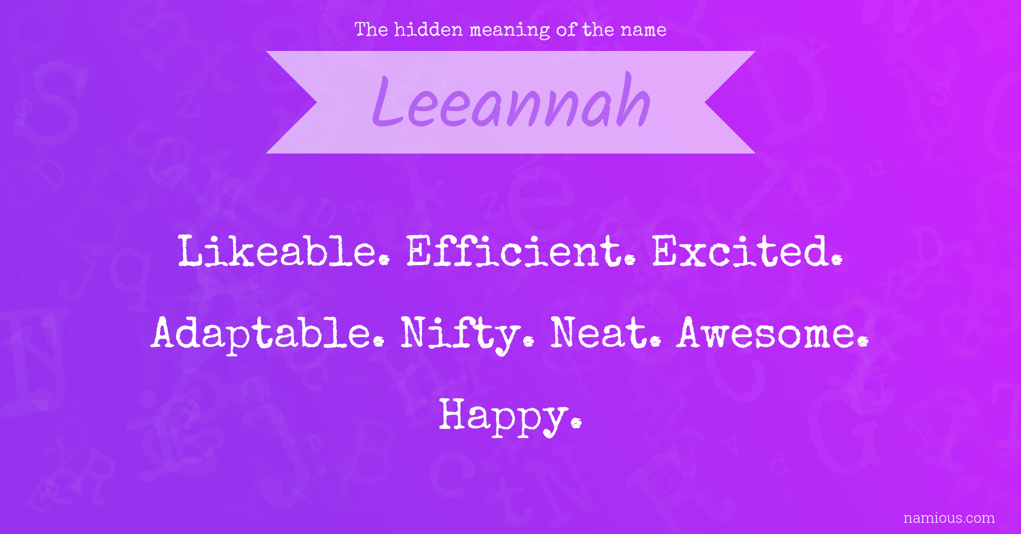 The hidden meaning of the name Leeannah