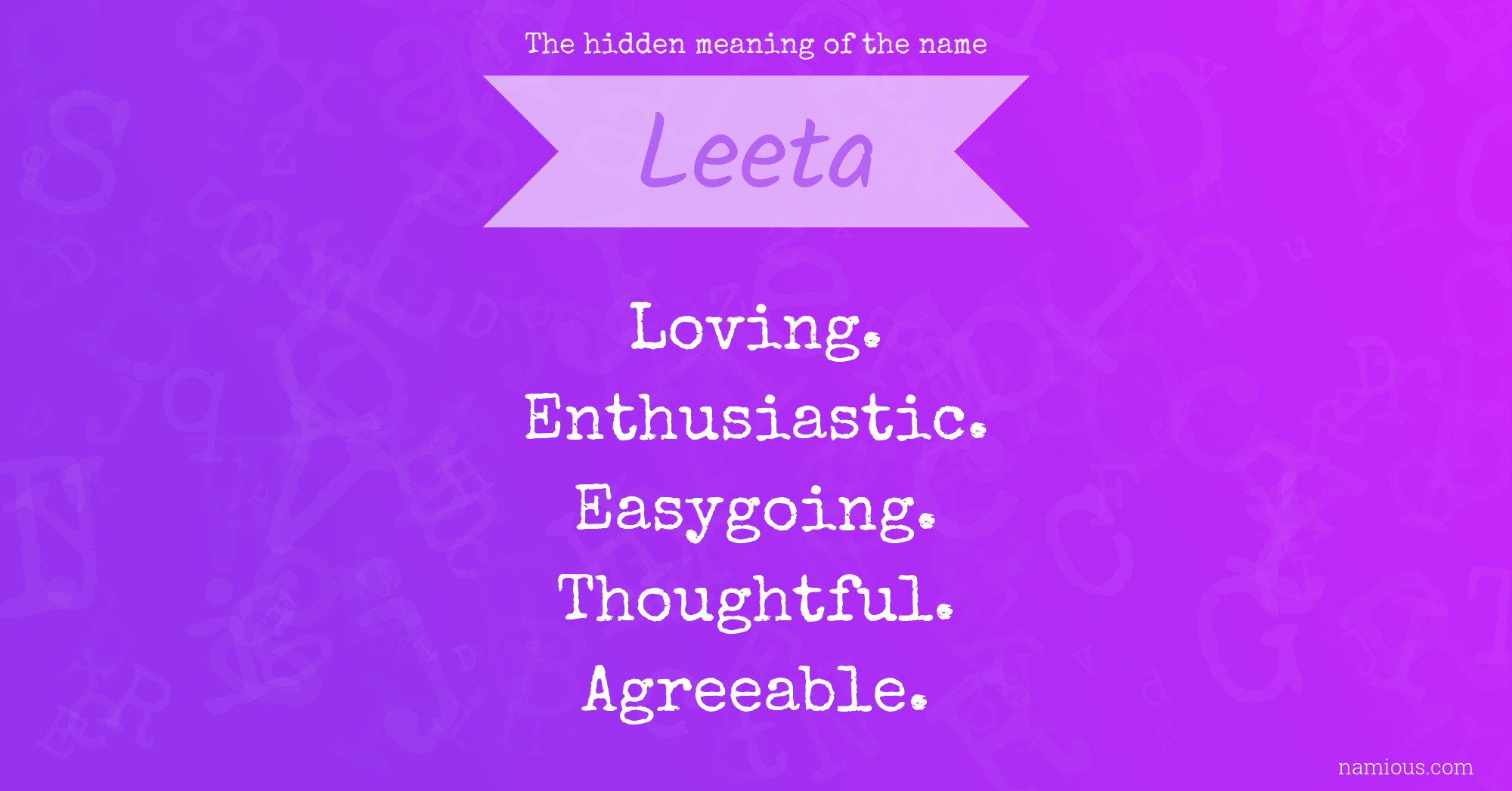 The hidden meaning of the name Leeta