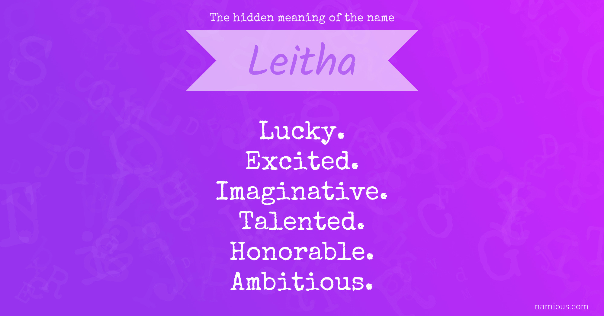 The hidden meaning of the name Leitha