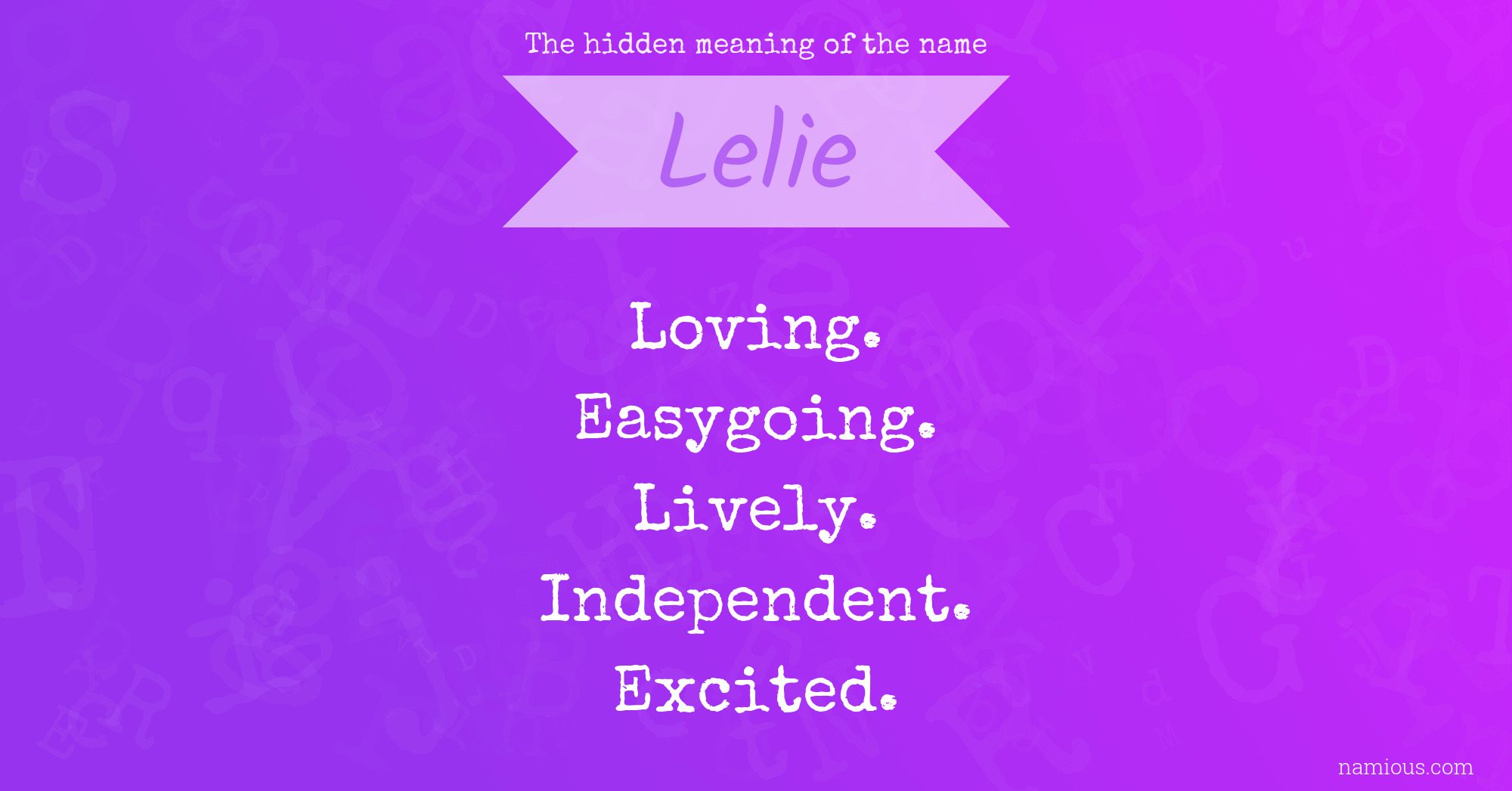 The hidden meaning of the name Lelie