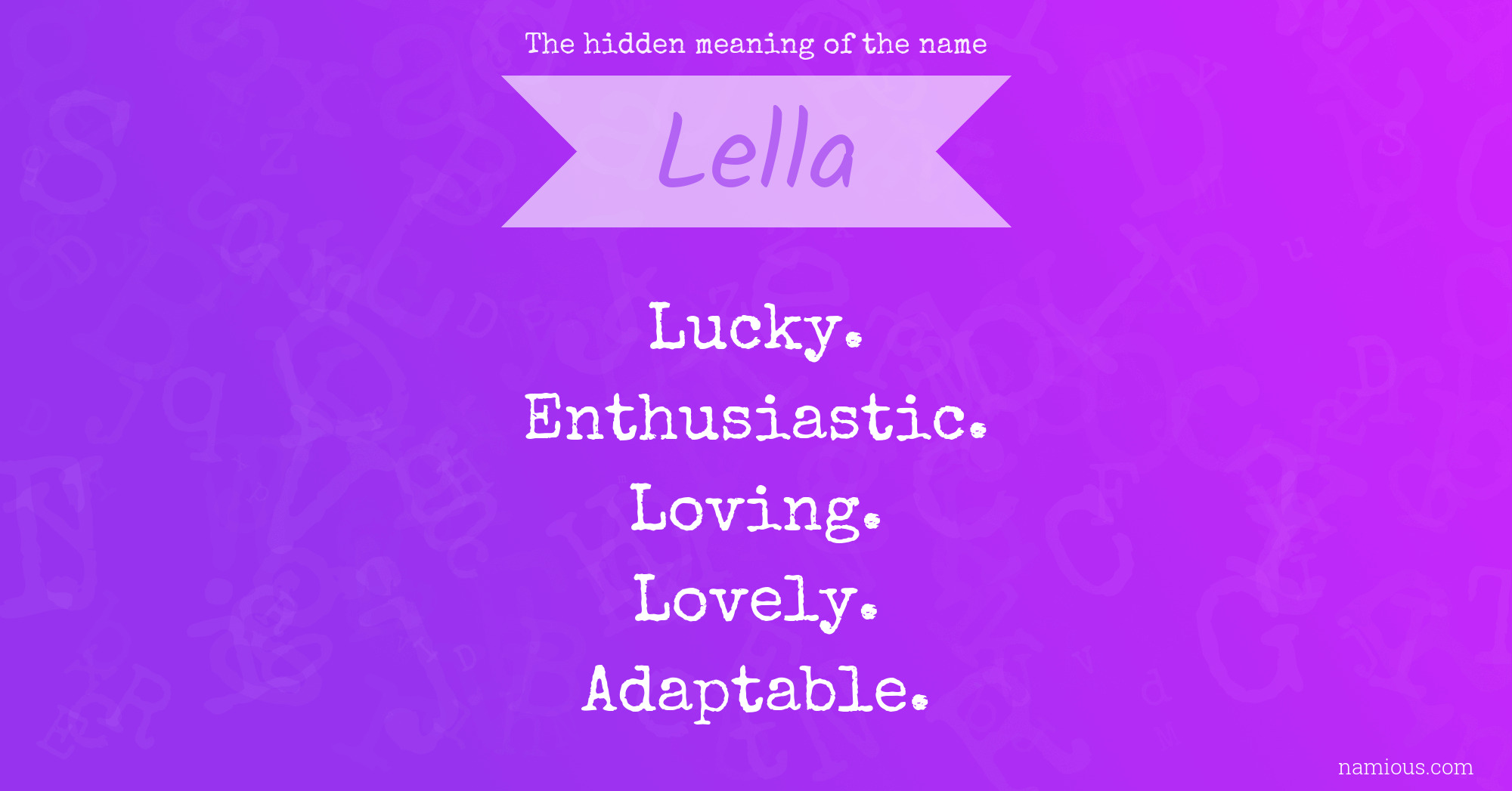 The hidden meaning of the name Lella