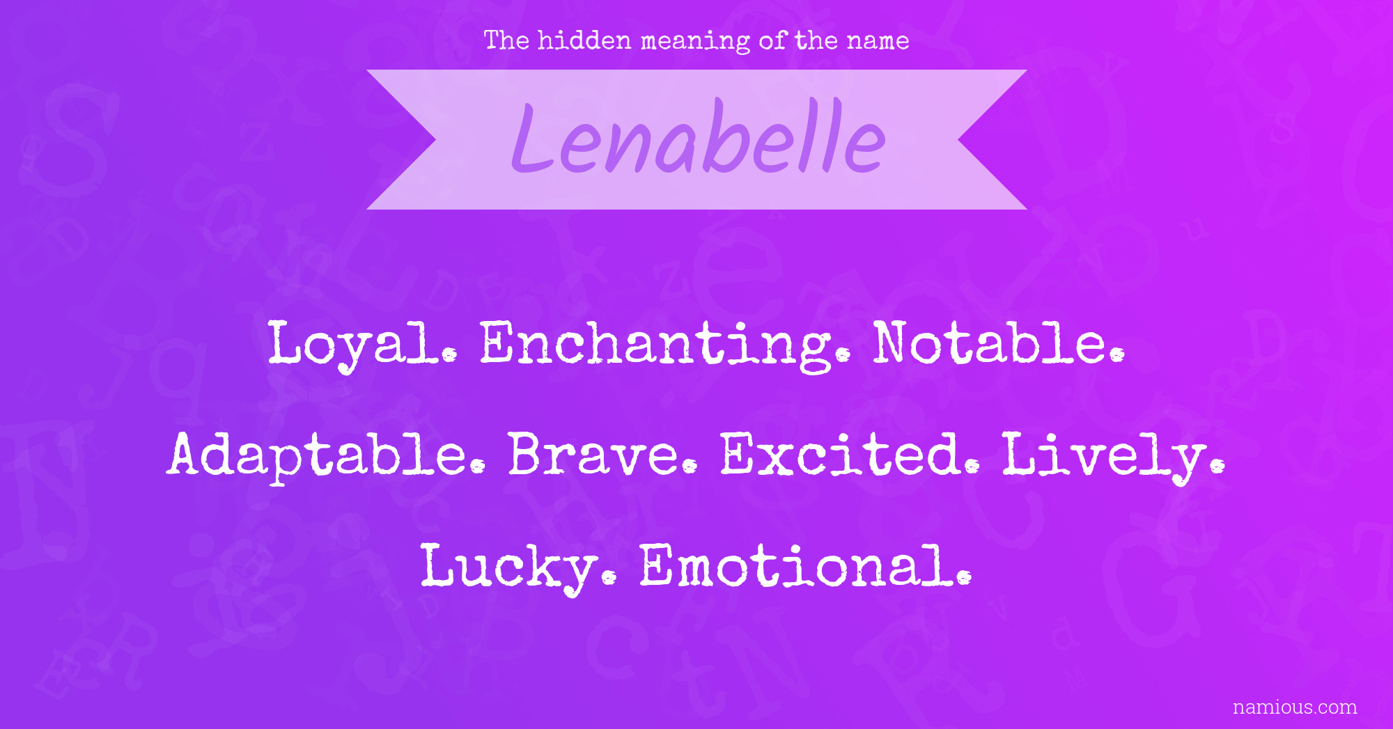 The hidden meaning of the name Lenabelle