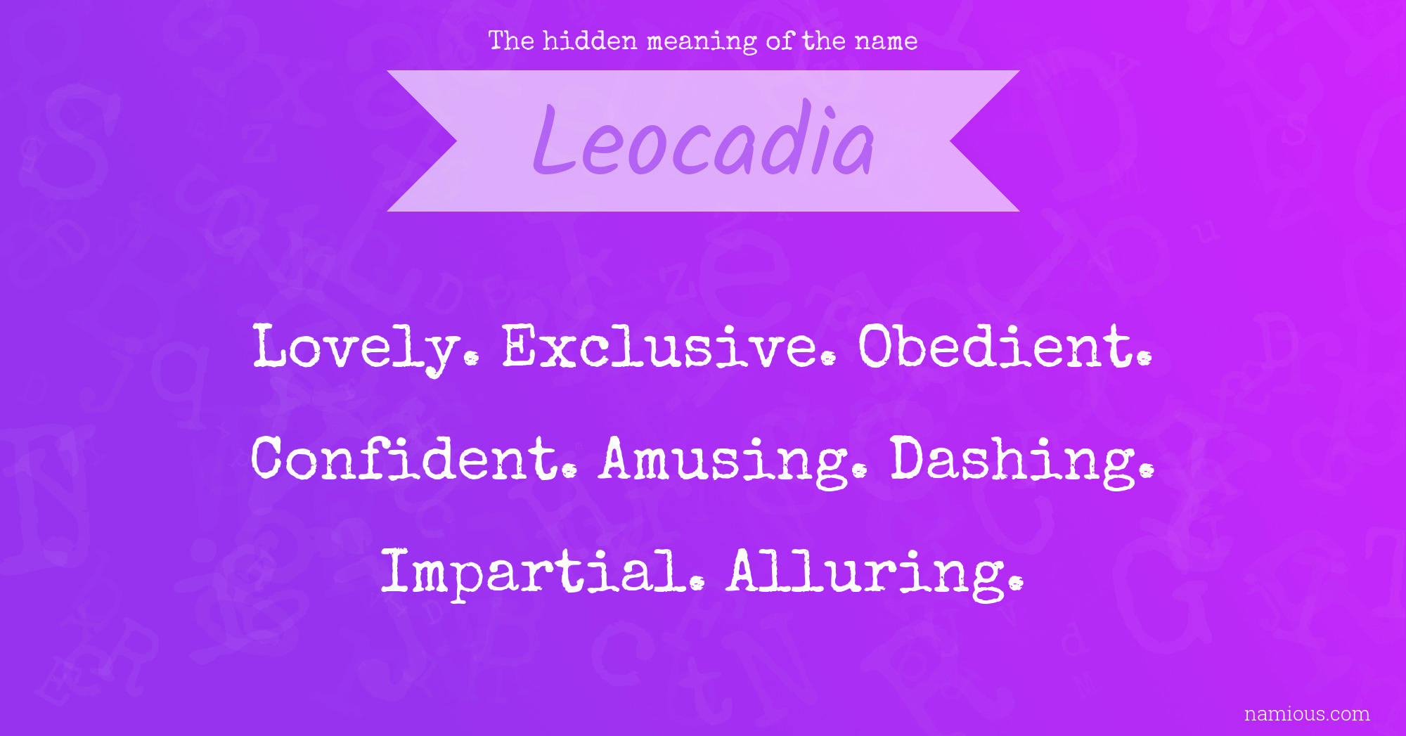 The hidden meaning of the name Leocadia