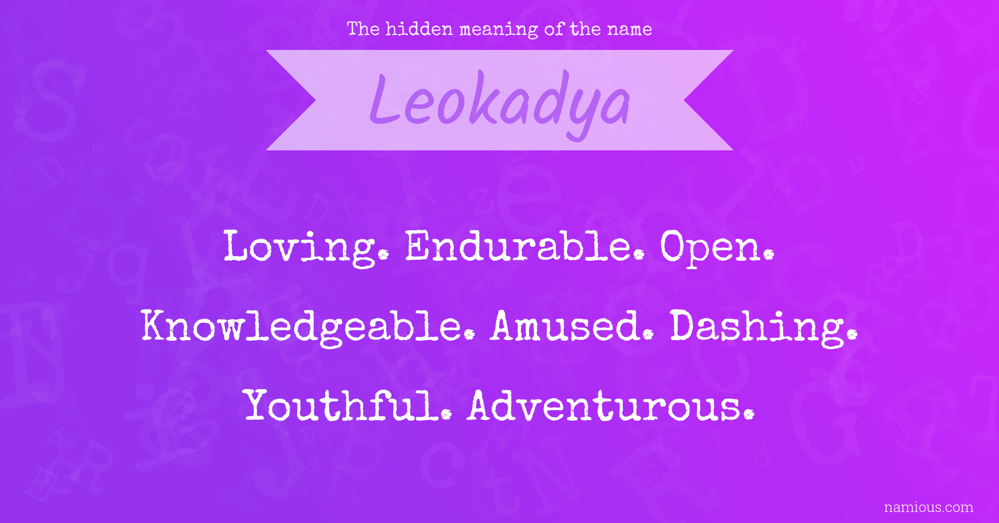 The hidden meaning of the name Leokadya