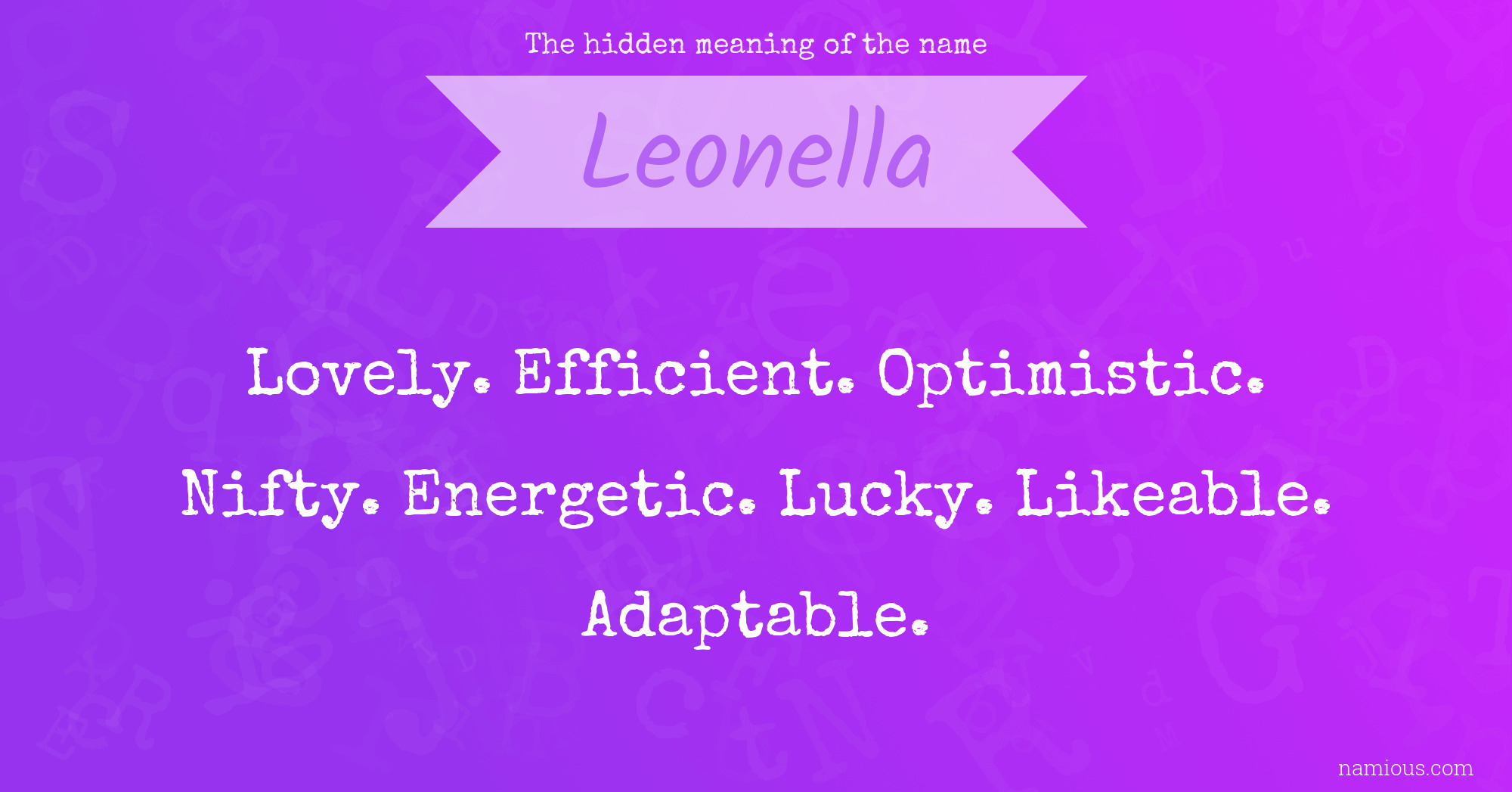 The hidden meaning of the name Leonella