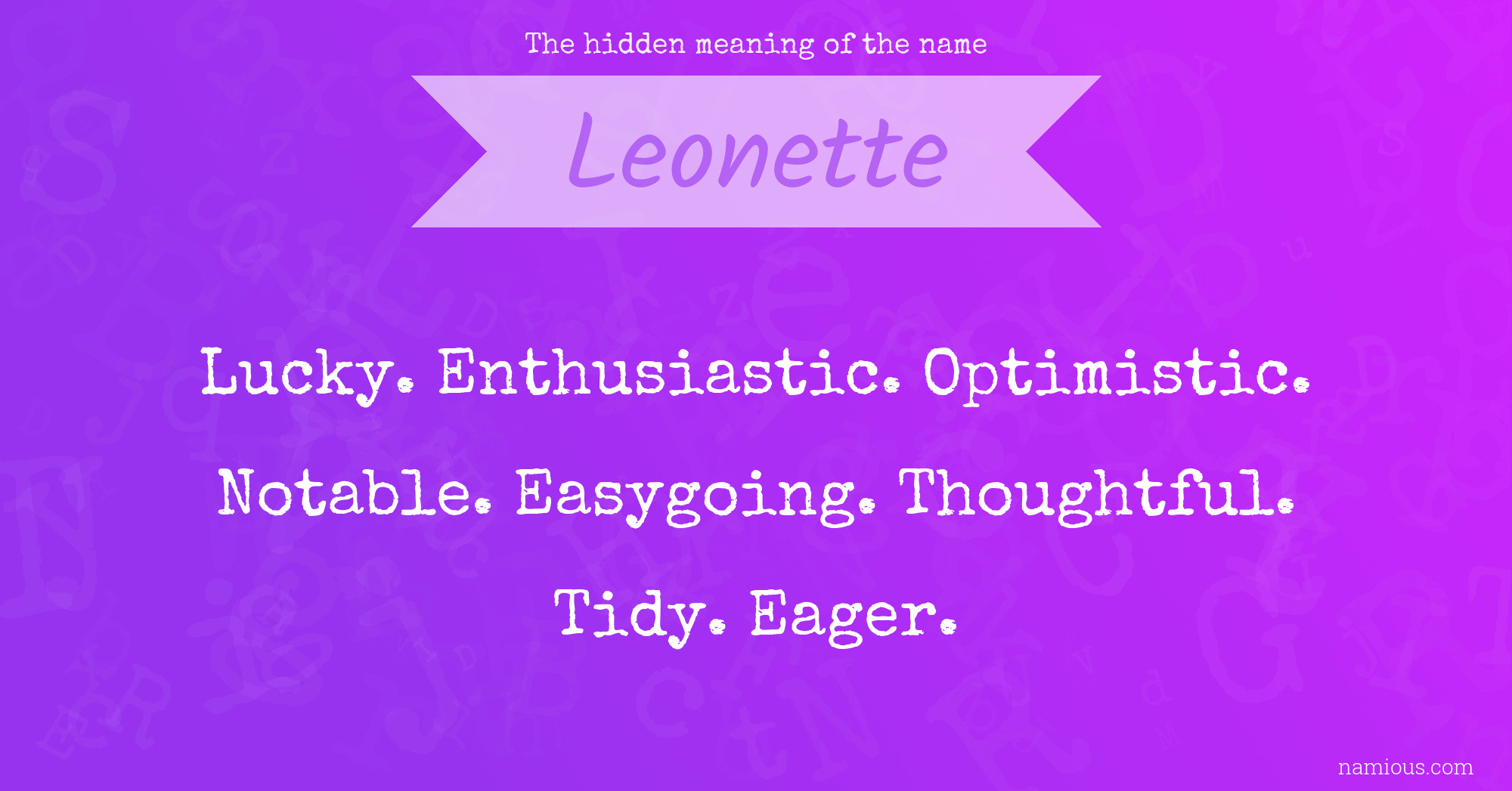 The hidden meaning of the name Leonette