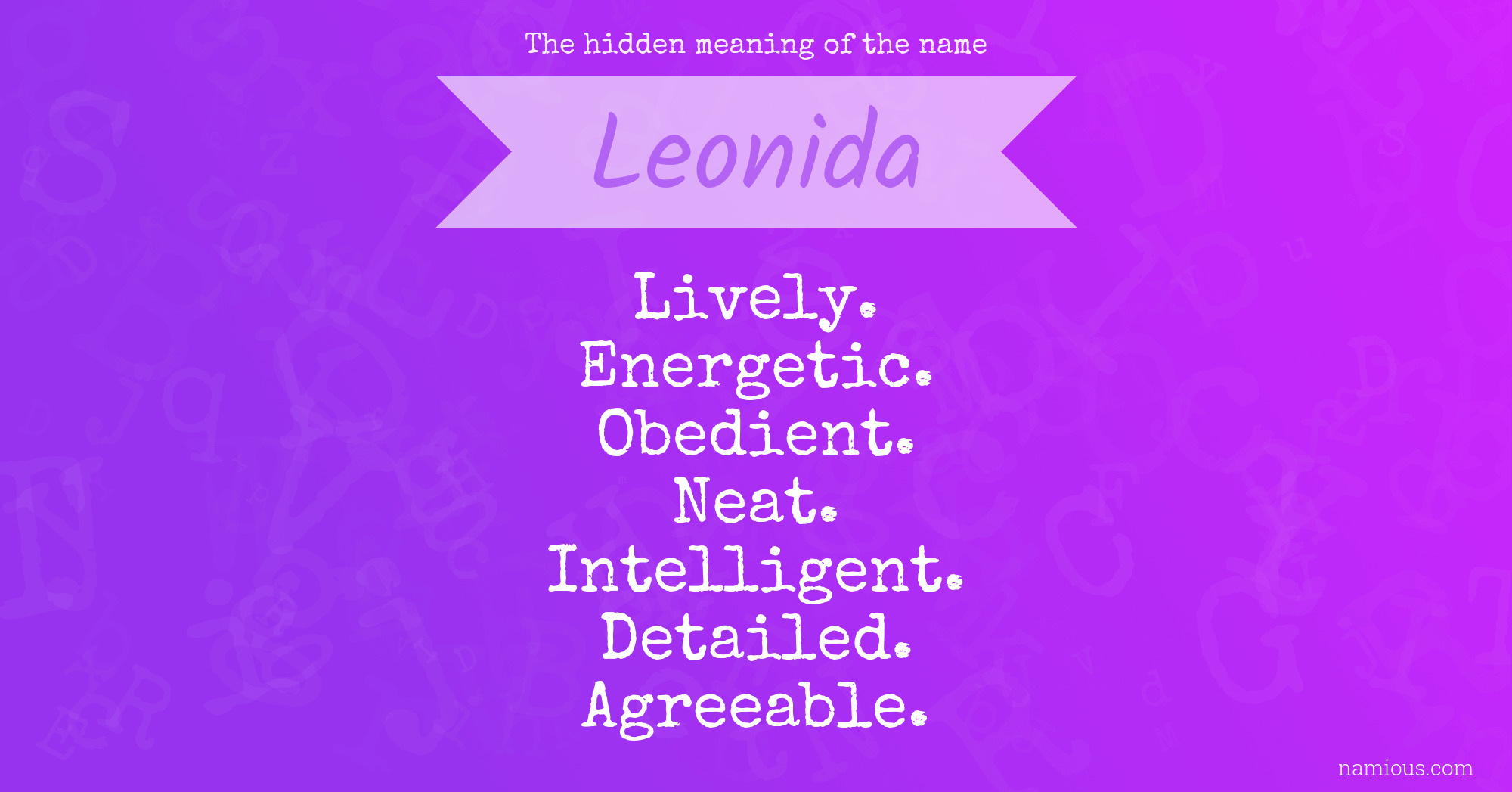 The hidden meaning of the name Leonida