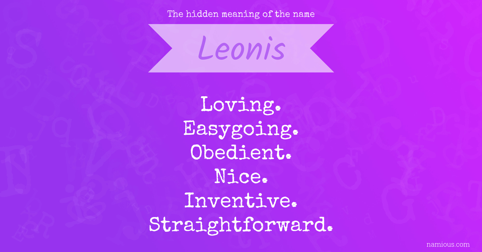 The hidden meaning of the name Leonis