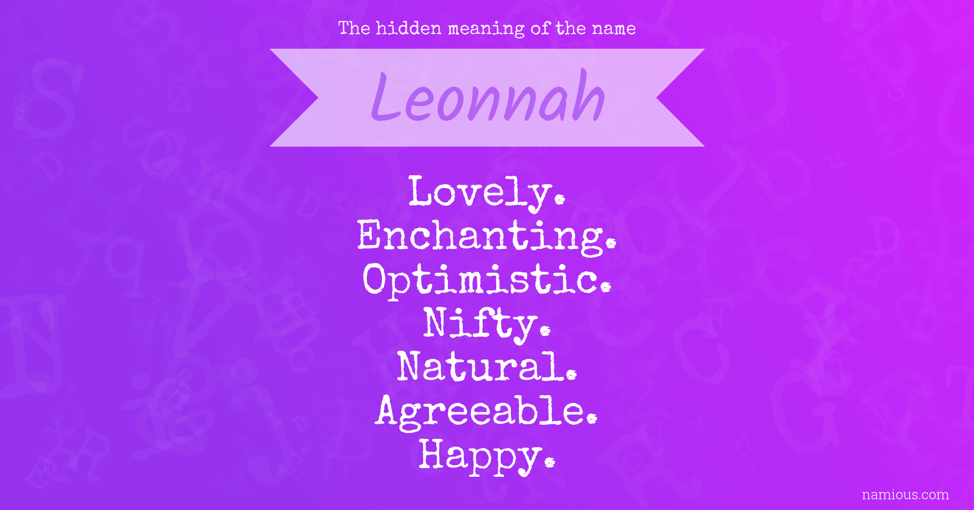 The hidden meaning of the name Leonnah