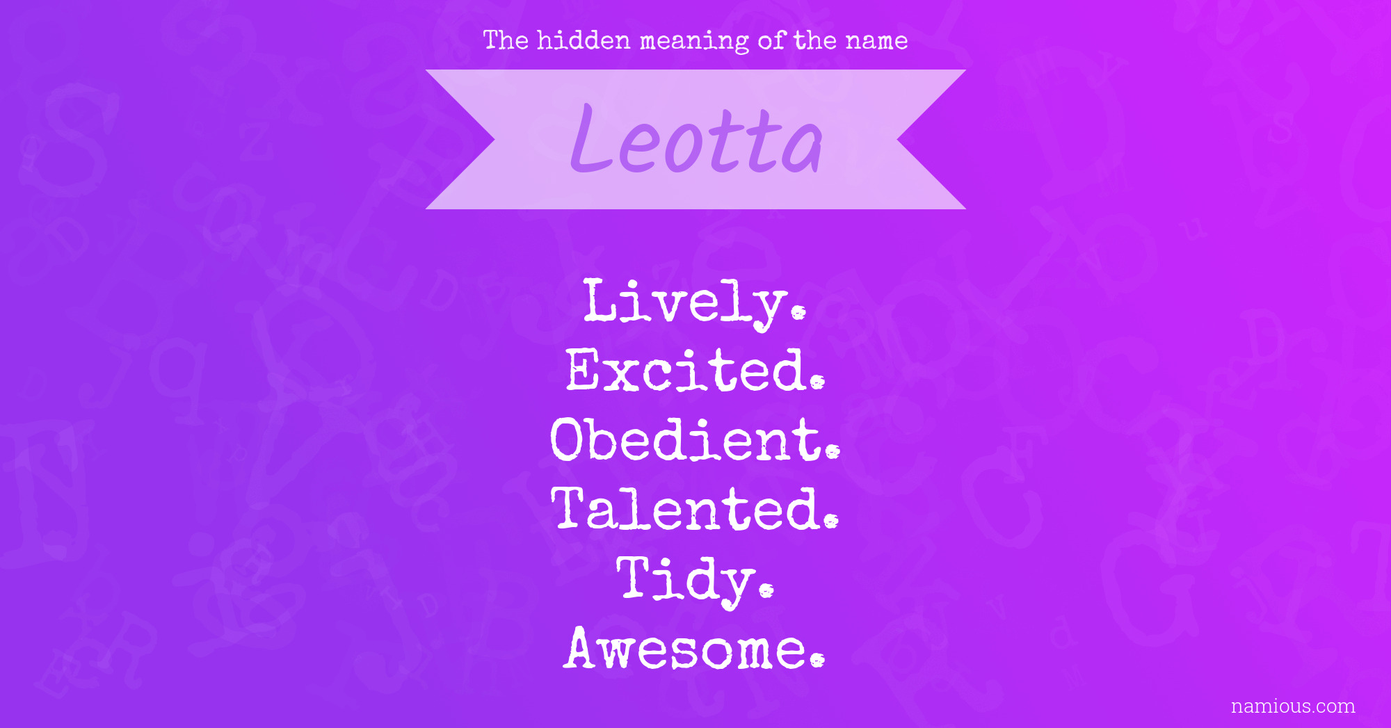 The hidden meaning of the name Leotta