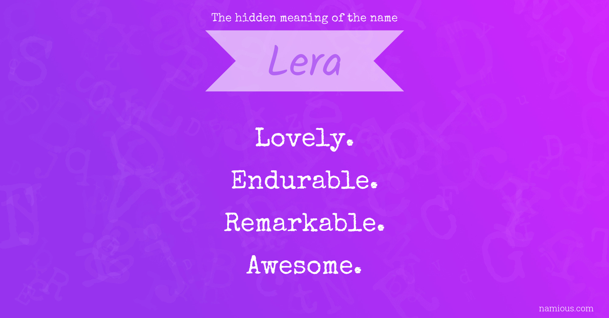 The hidden meaning of the name Lera