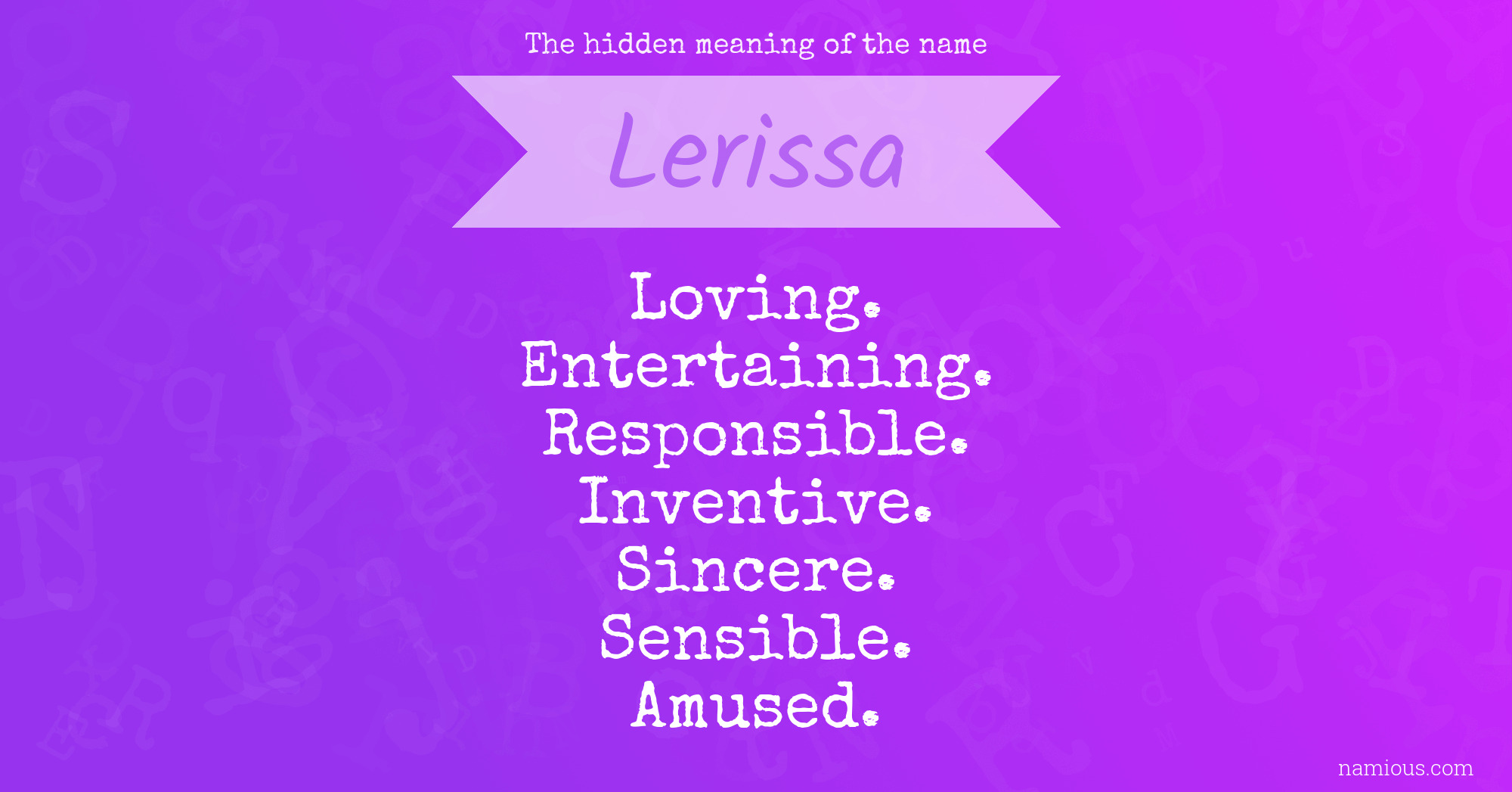 The hidden meaning of the name Lerissa