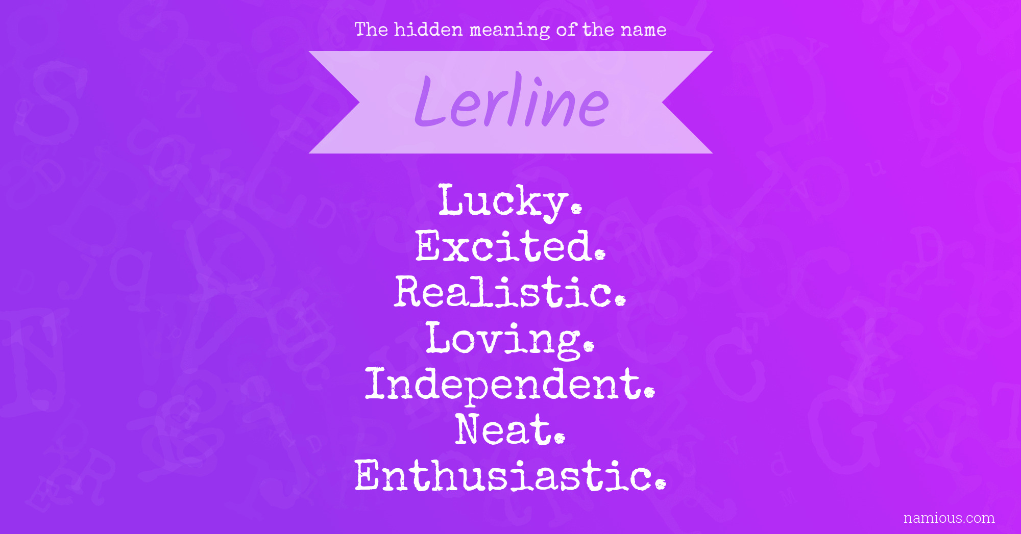 The hidden meaning of the name Lerline