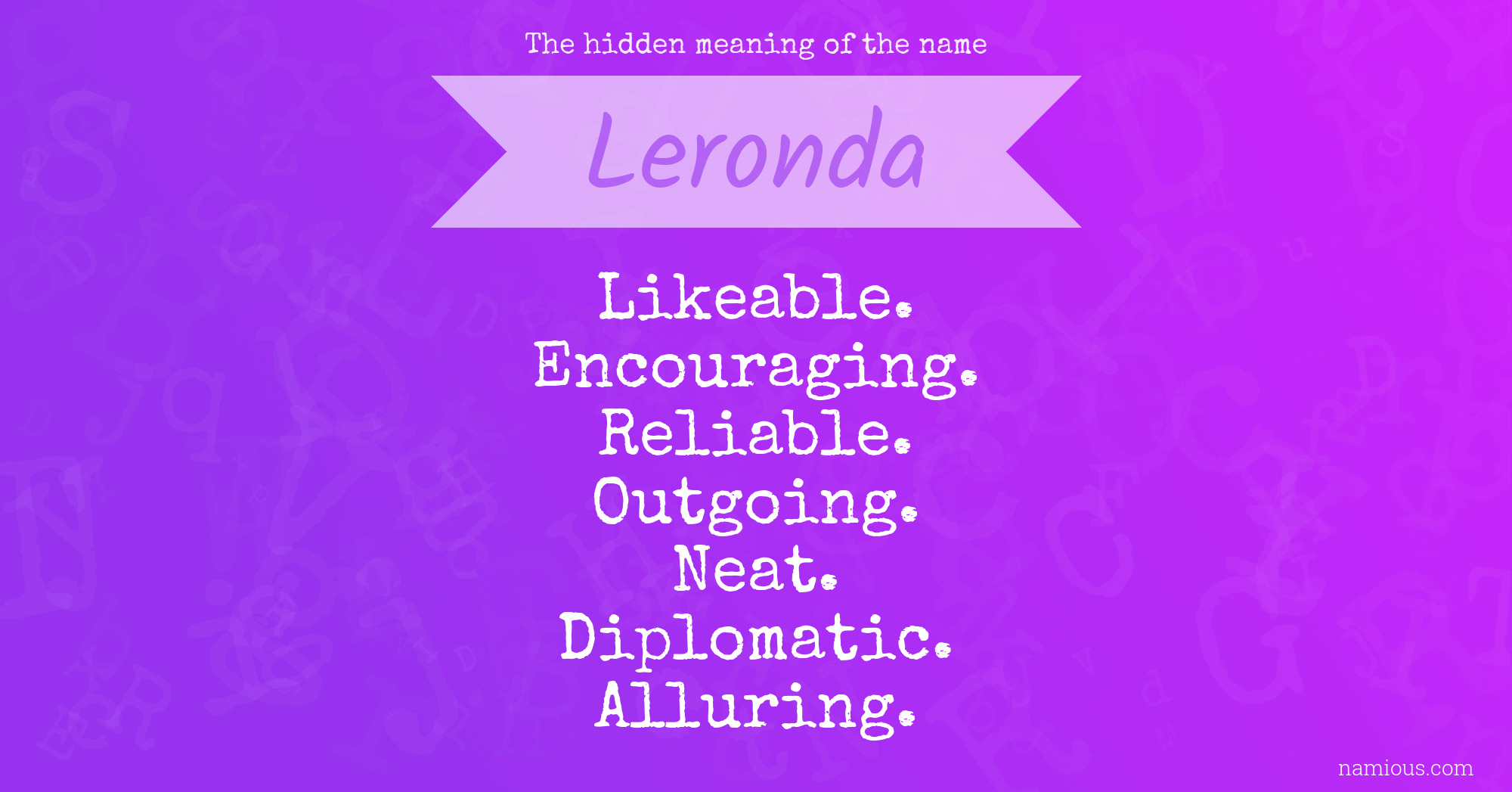 The hidden meaning of the name Leronda