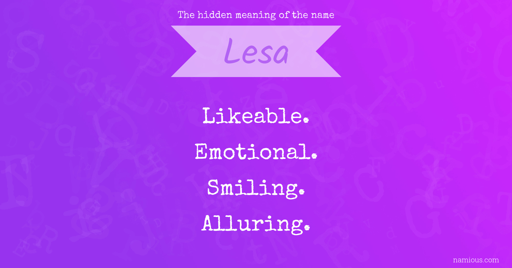 The hidden meaning of the name Lesa