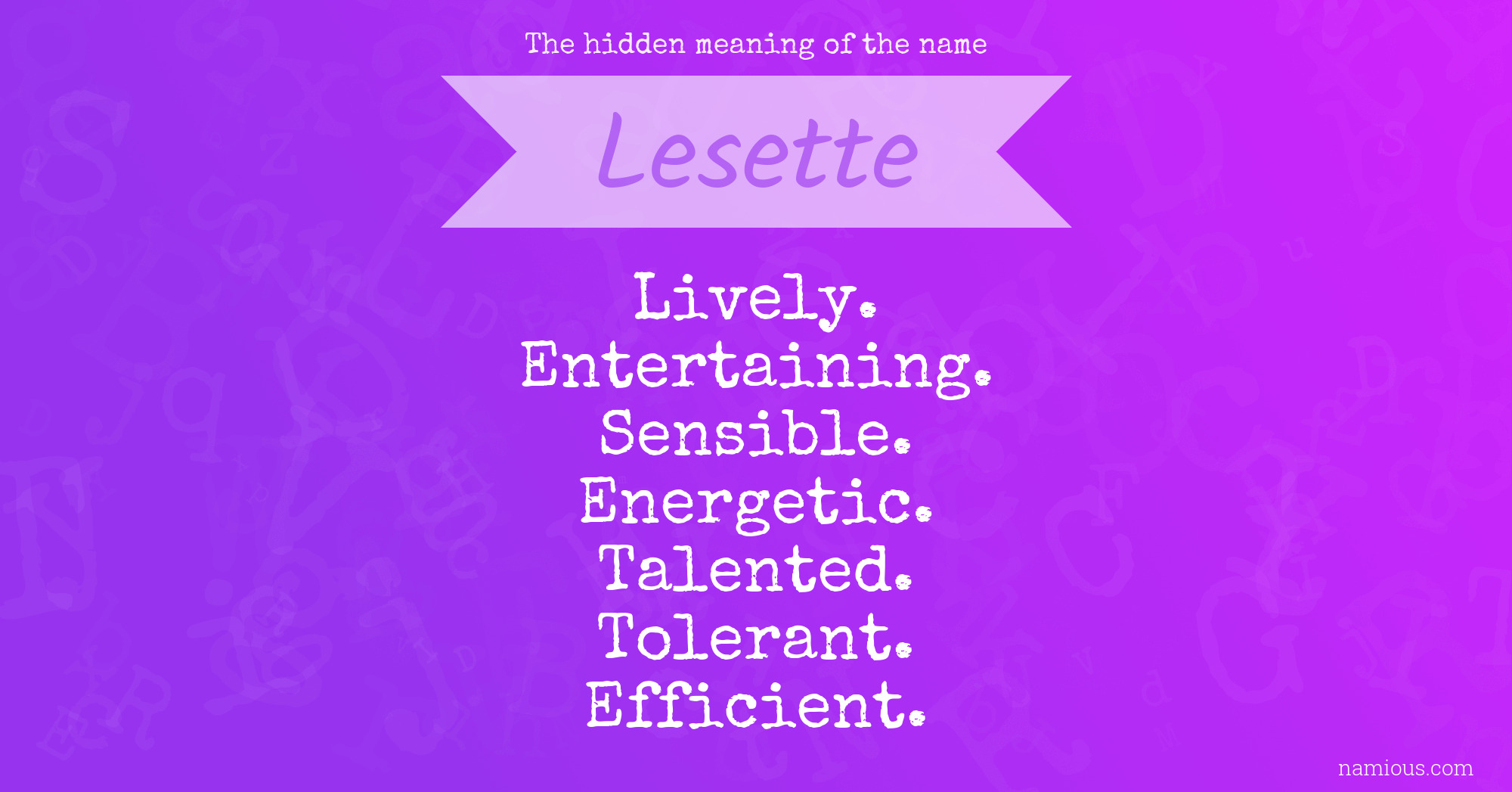 The hidden meaning of the name Lesette