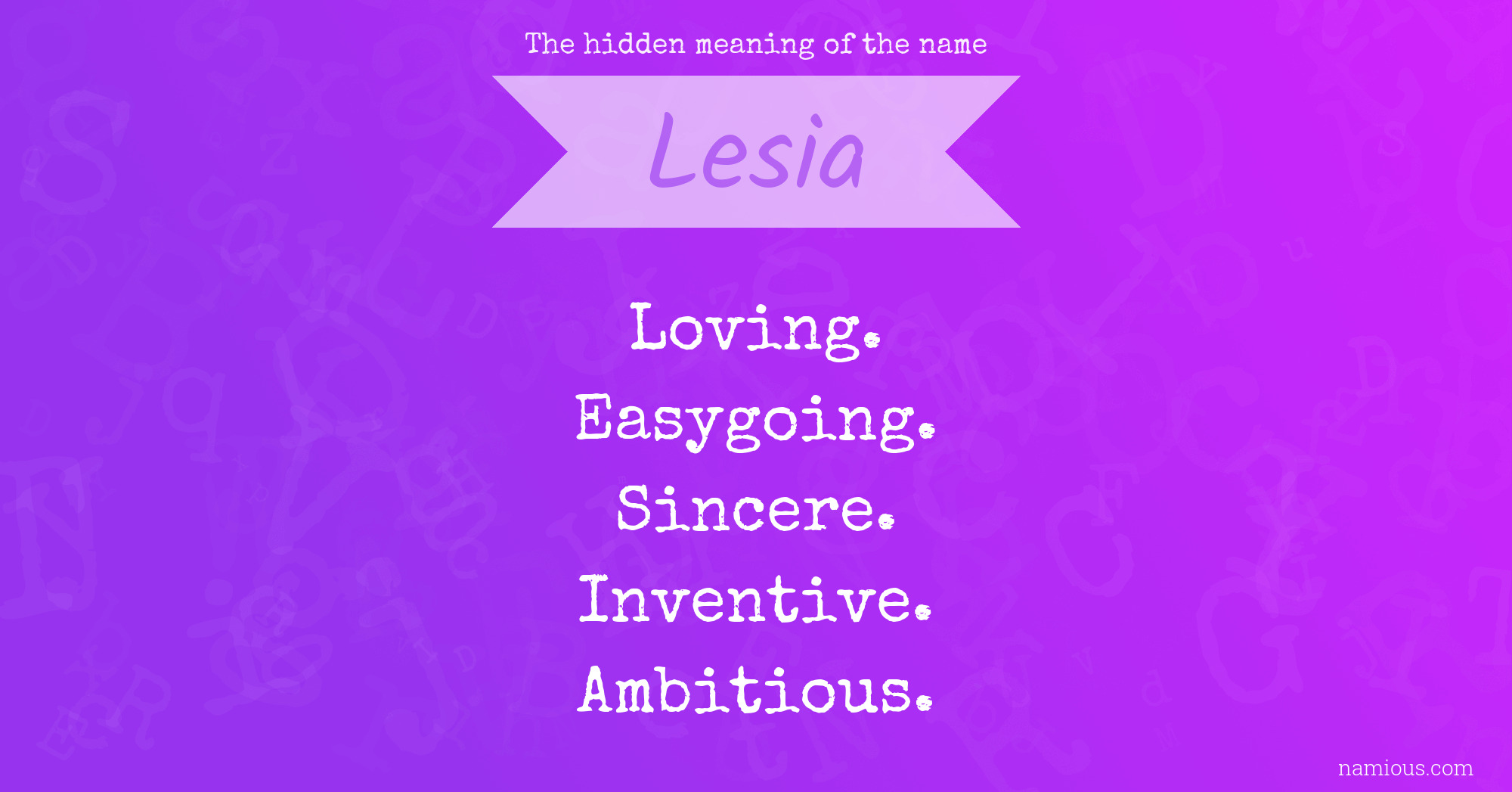 The hidden meaning of the name Lesia