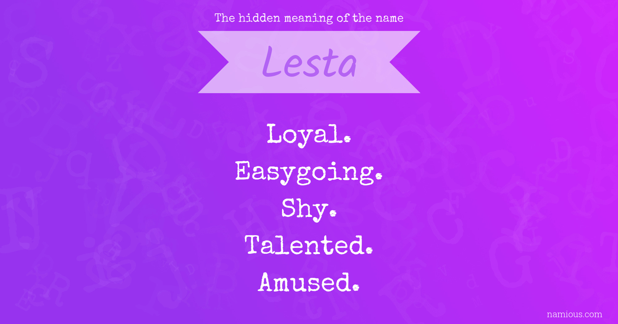 The hidden meaning of the name Lesta