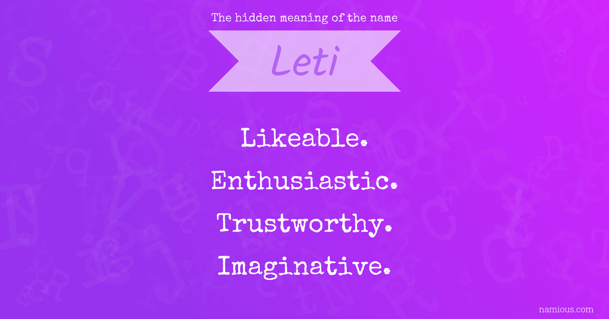 The hidden meaning of the name Leti