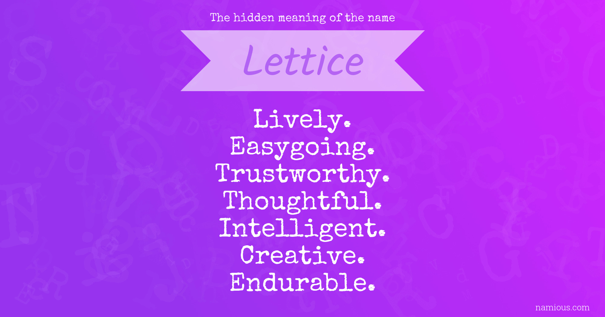 The hidden meaning of the name Lettice