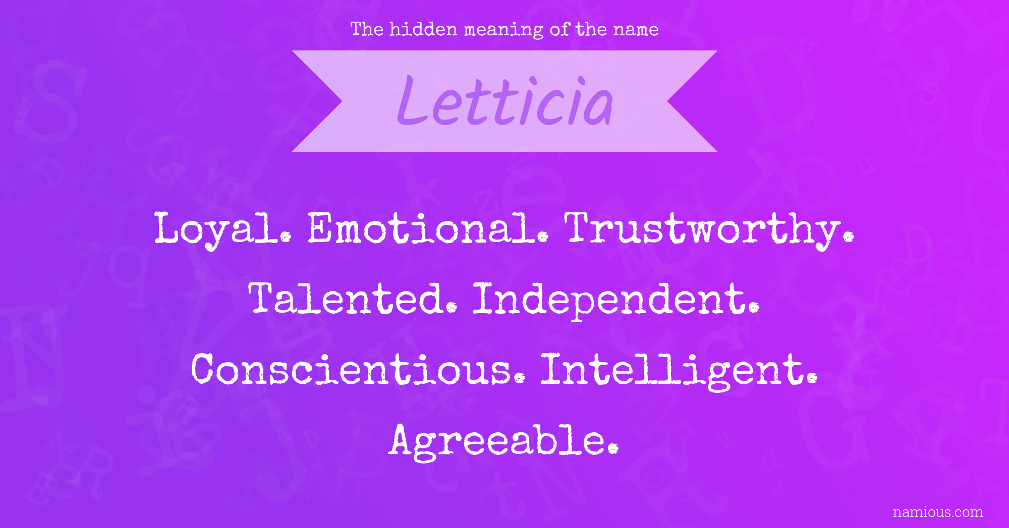 The hidden meaning of the name Letticia