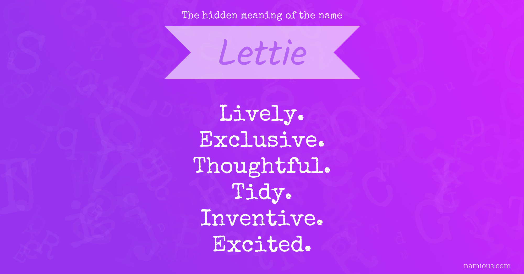 The hidden meaning of the name Lettie