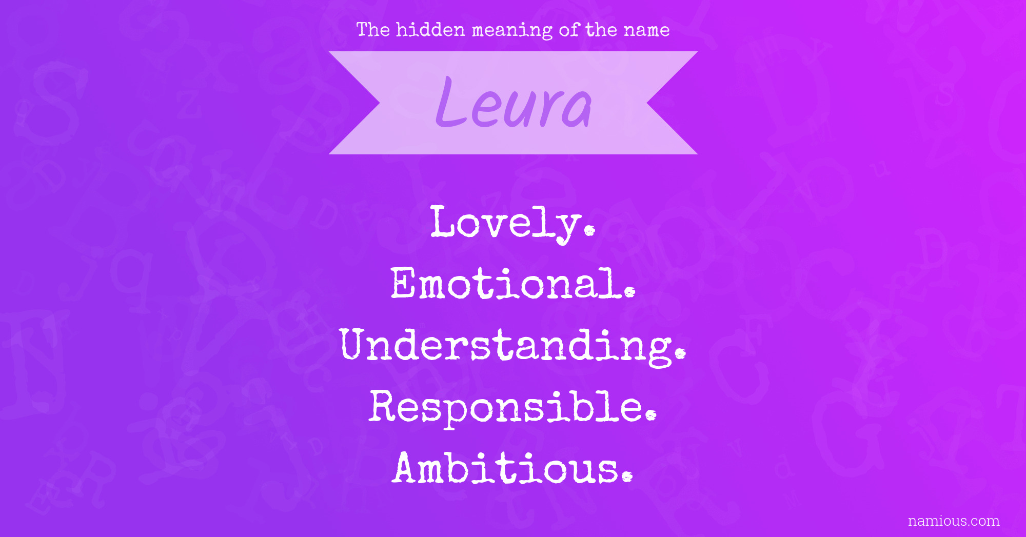 The hidden meaning of the name Leura