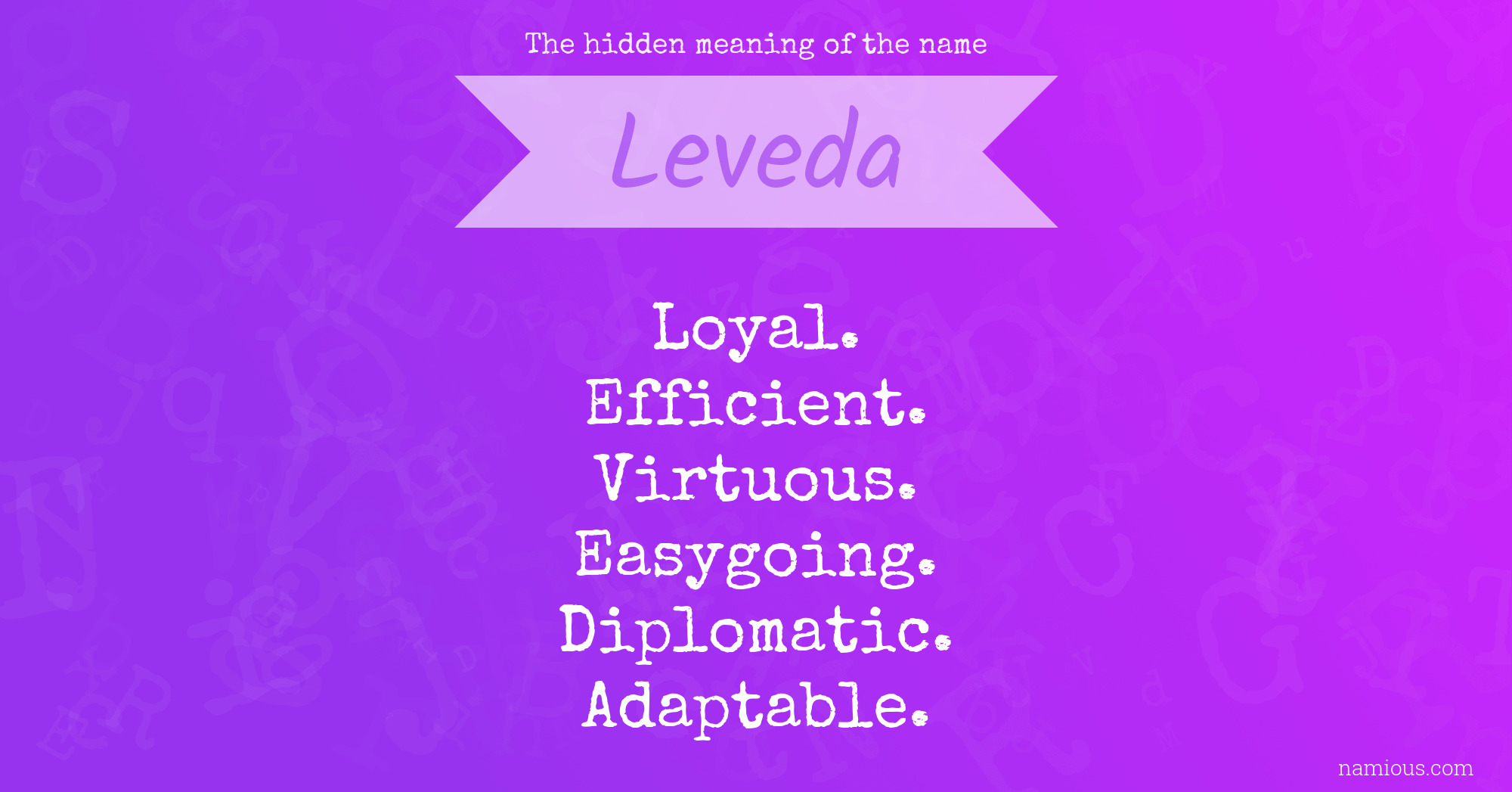 The hidden meaning of the name Leveda