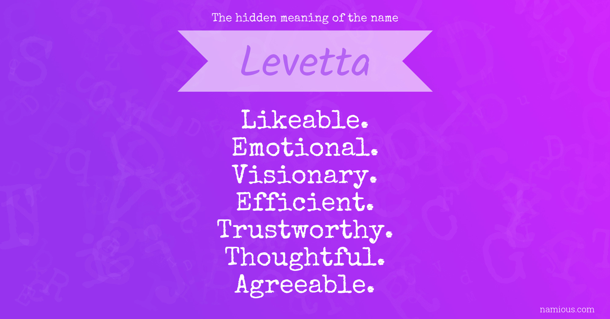 The hidden meaning of the name Levetta