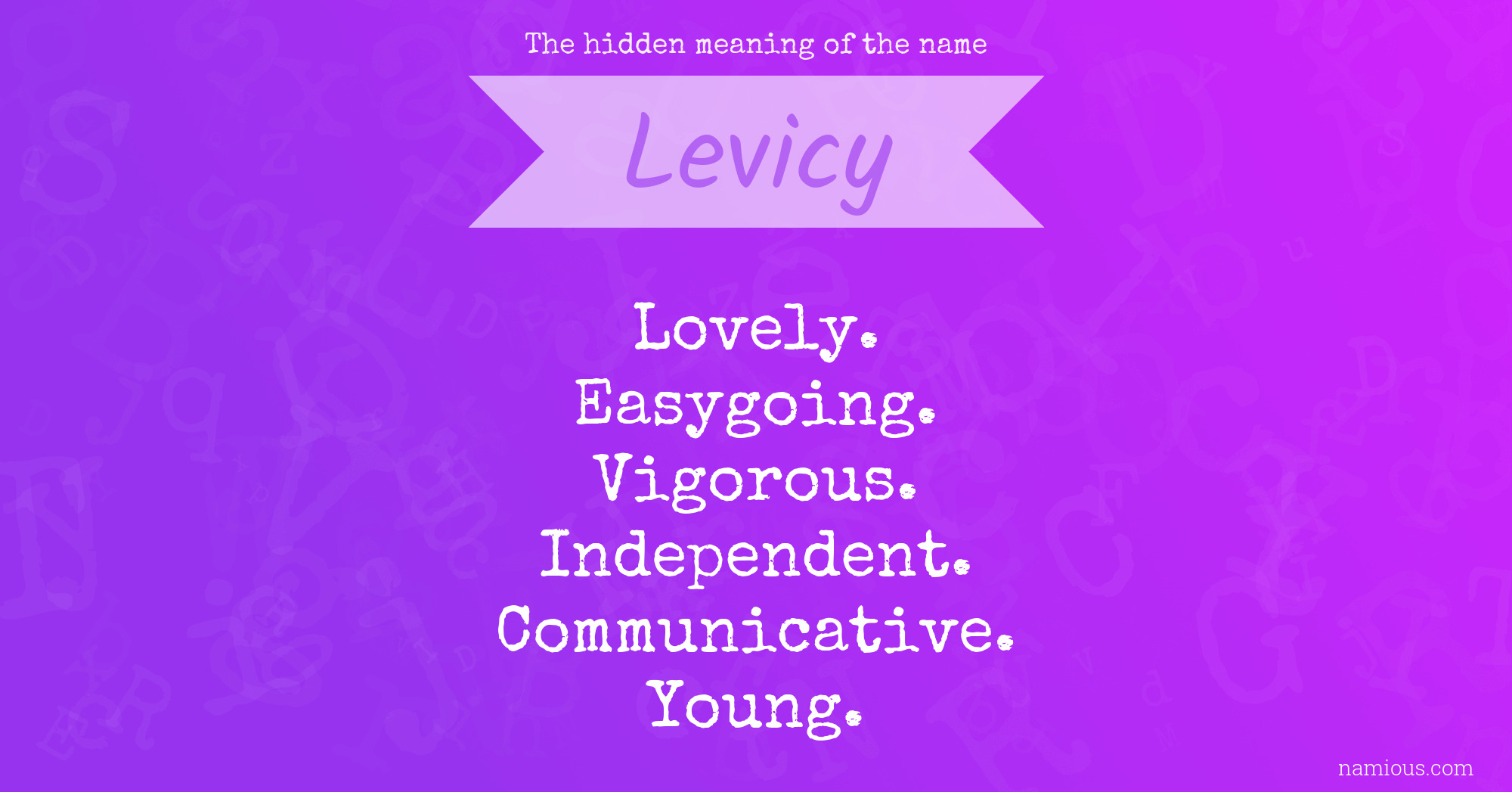 The hidden meaning of the name Levicy